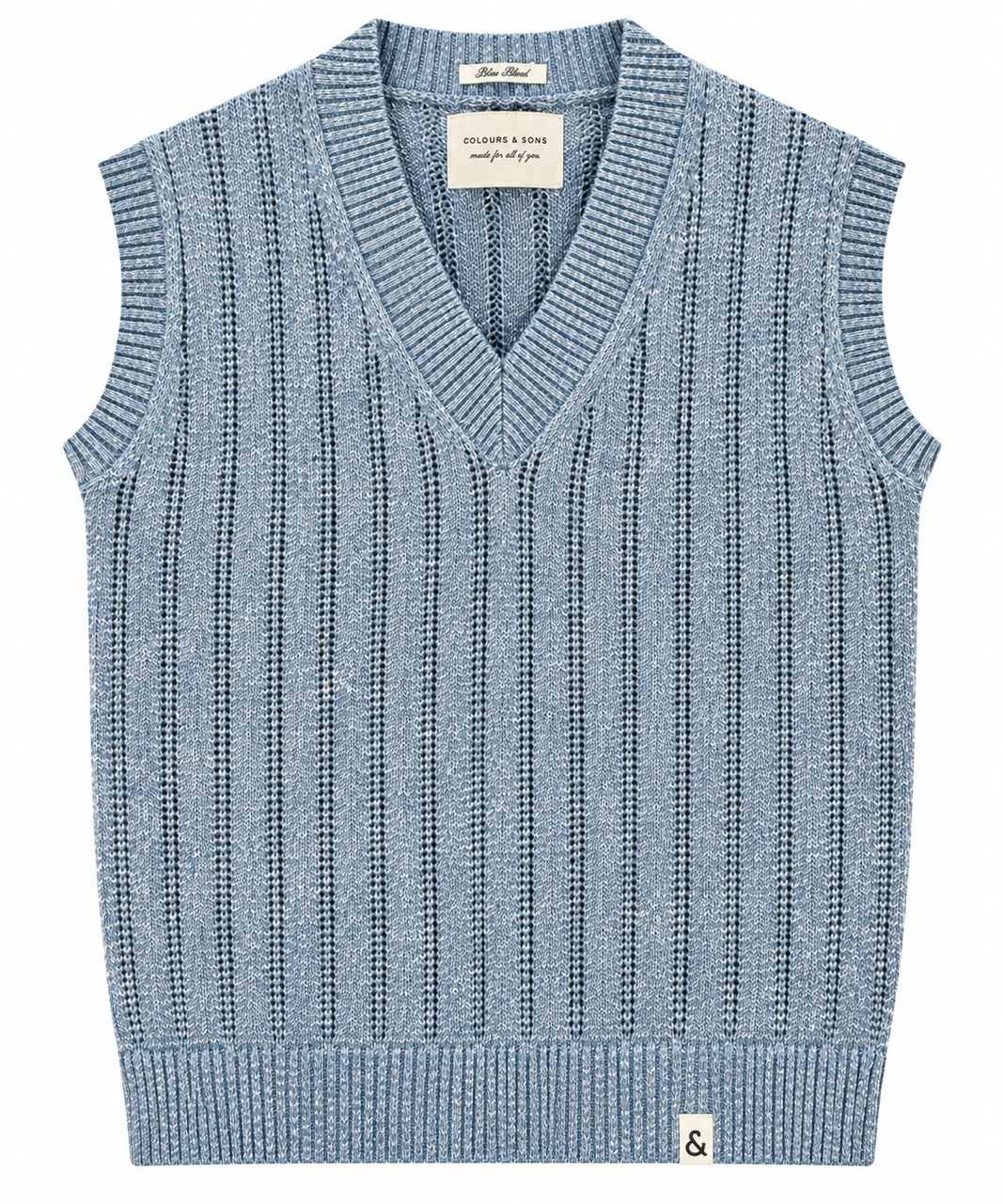 Pullunder Leinen Blend Structured - Denim