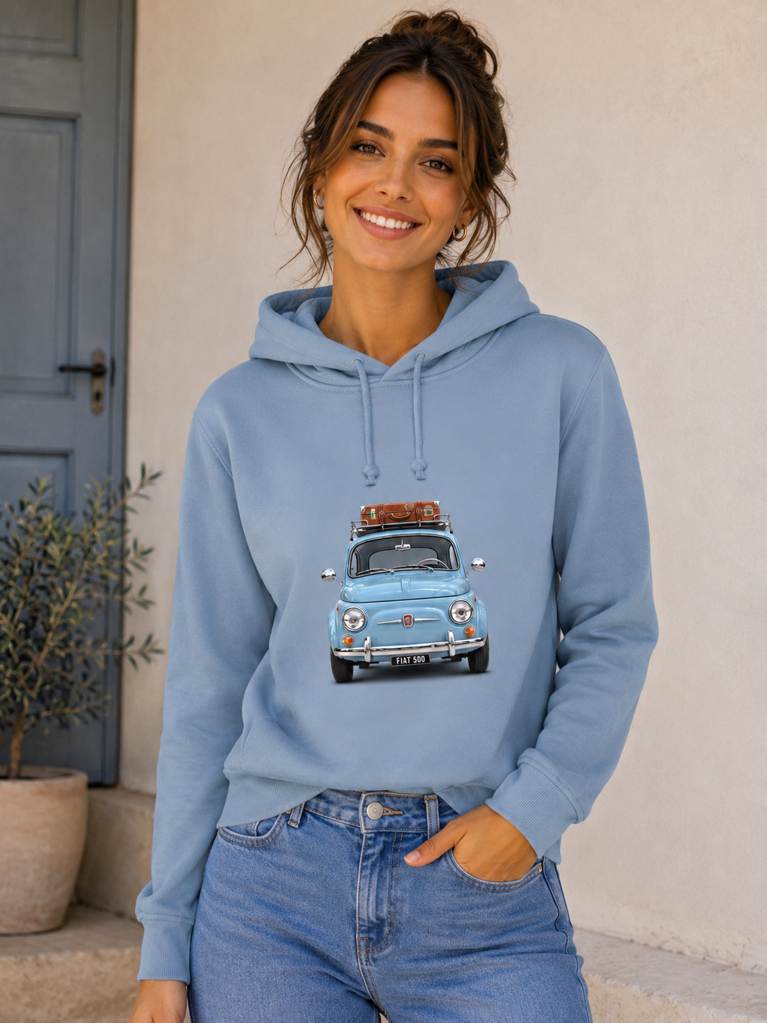 Kapuzenpullover, Vespa, Damen, Blau