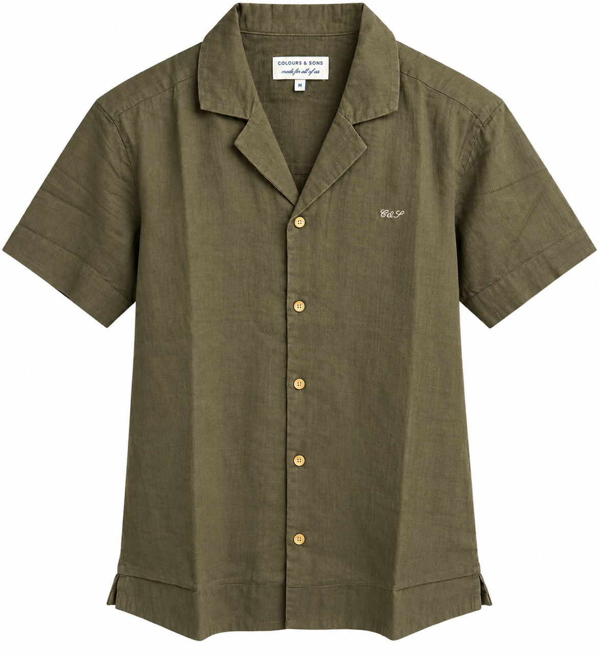 Camp Collar Musselin Kurzarmhemd - Olive