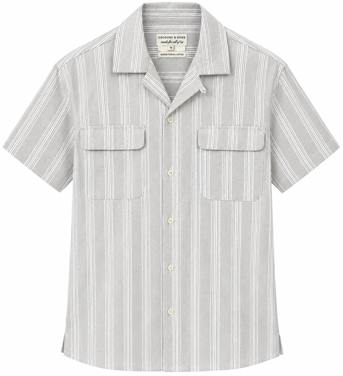 Camp Collar Kurzarmhemd - Tent Stripes