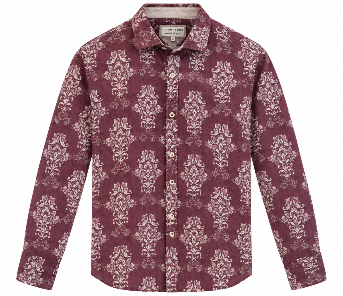 Hemd gemustert - Mauve Ornament