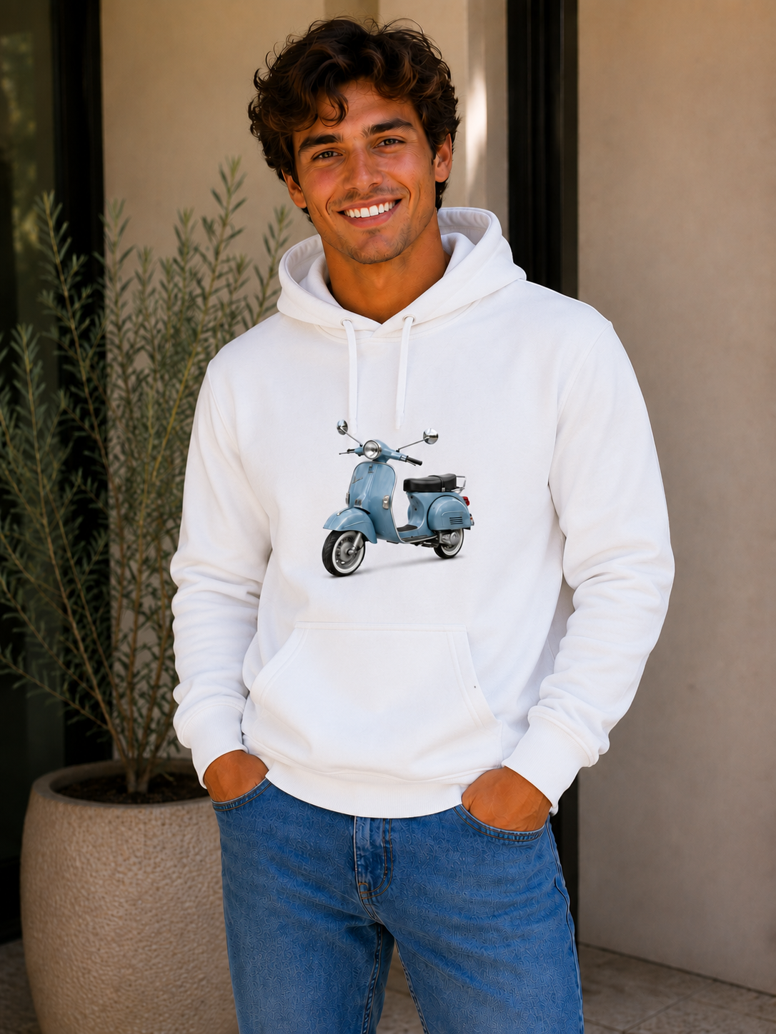 Kapuzenpullover, Vespa, Herren, Offwhite