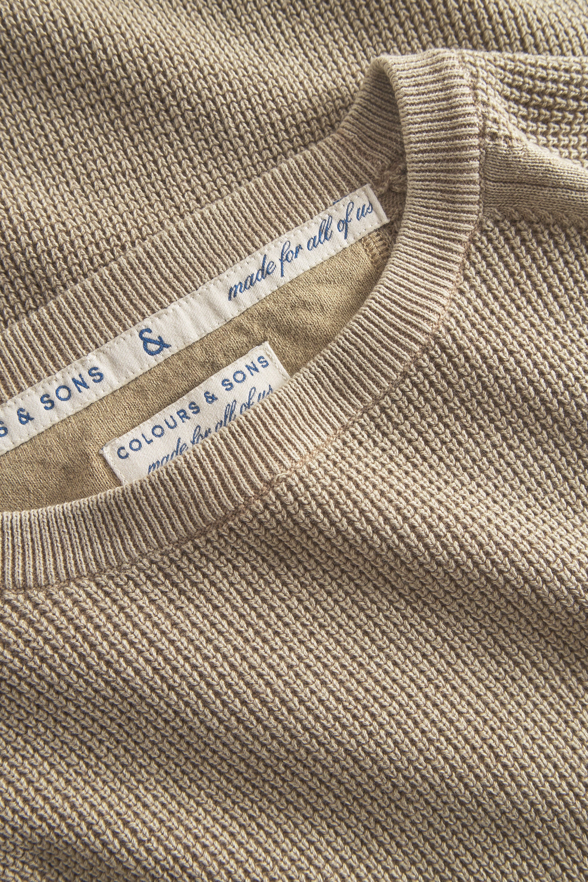 Herren Sweatshirt, beige, 100% Baumwolle von Colours & Sons