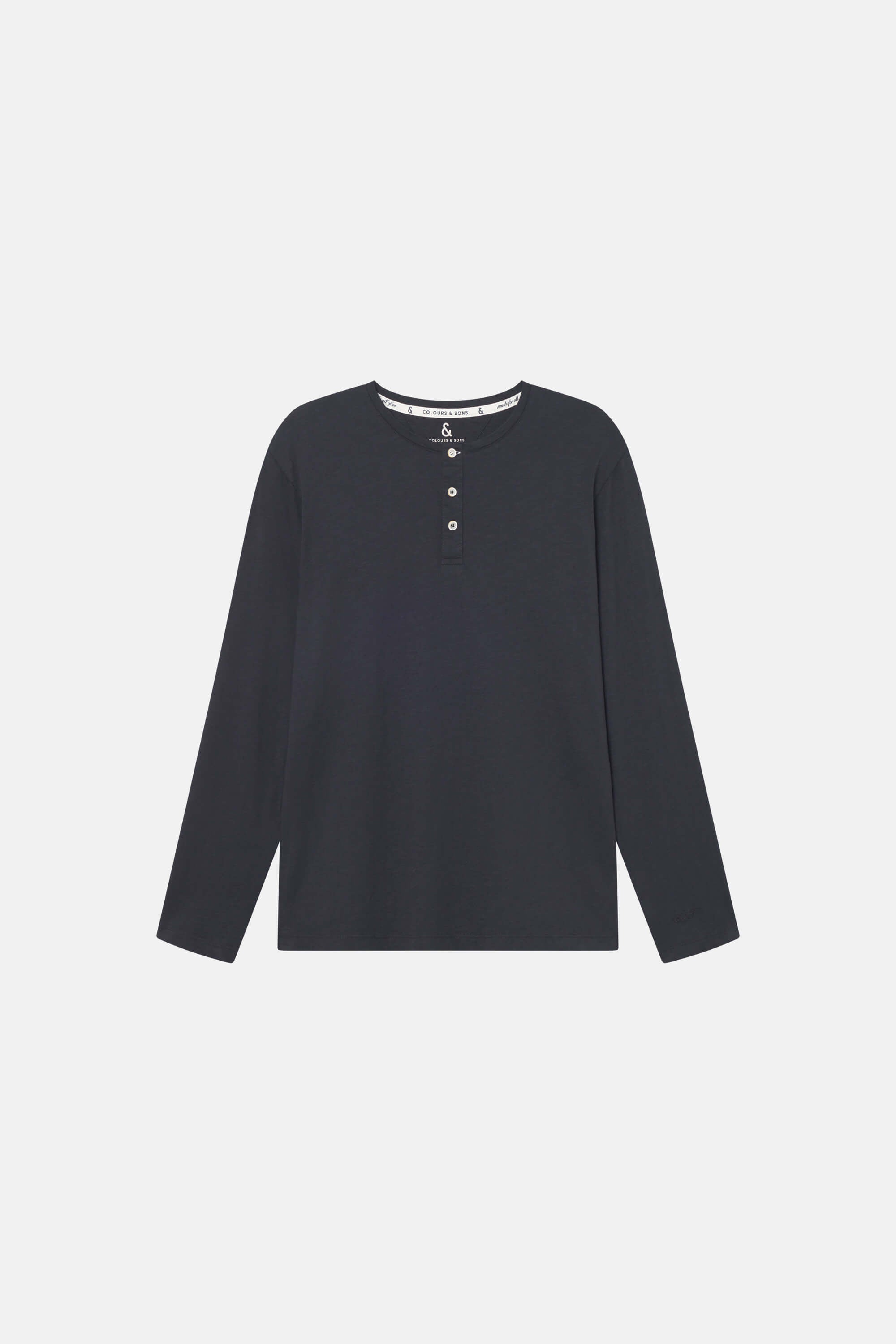 Henley Shirt Slub - Anthracite