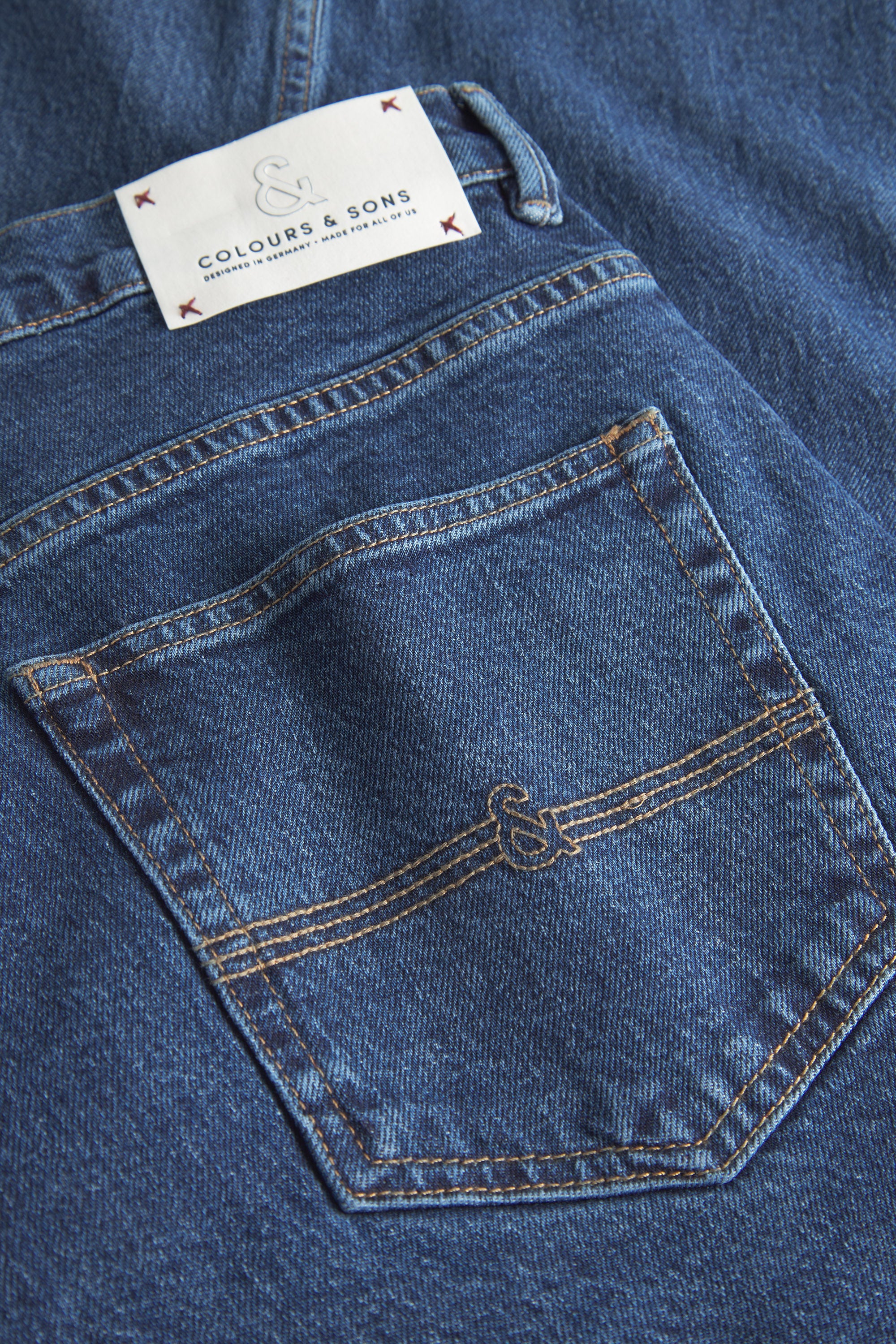 Herren Jeans, blau, 77% Baumwolle 22% recycled Baumwolle 1% Elastan von Colours & Sons