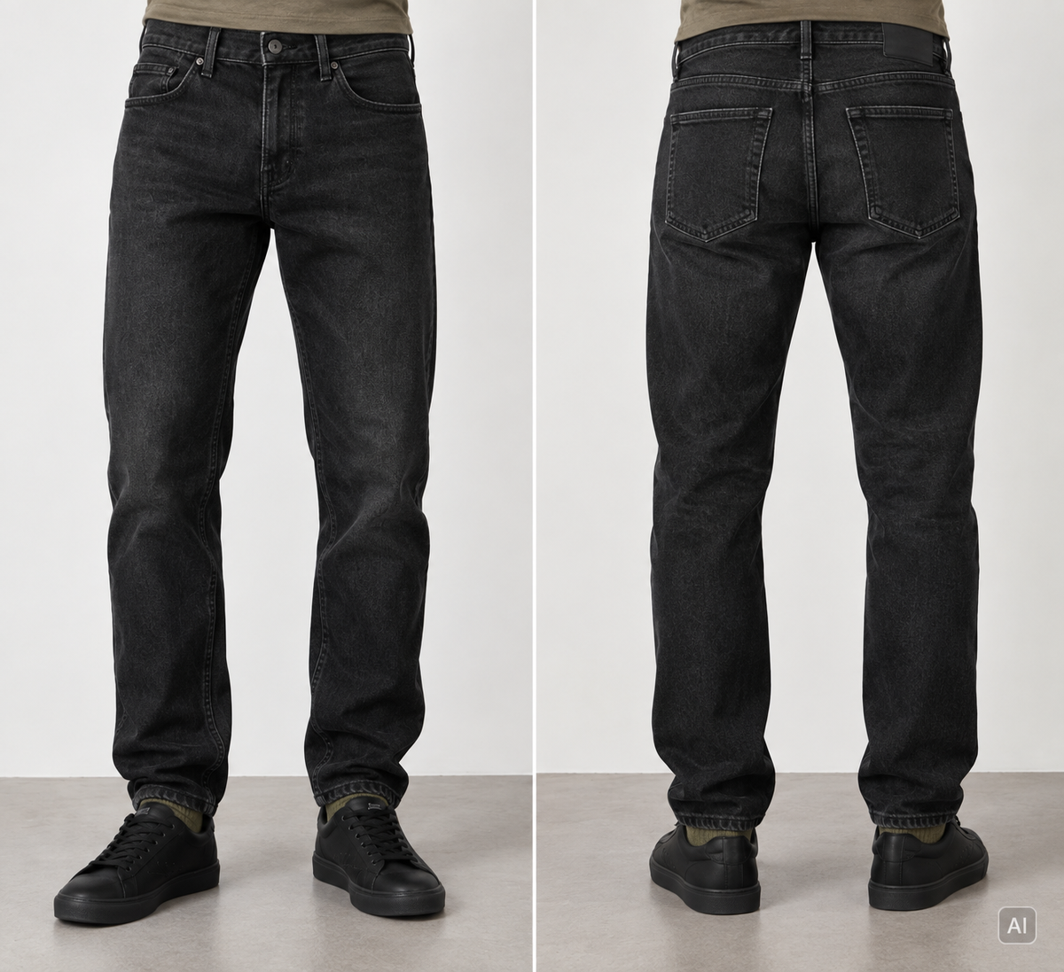 Denim Cropped Stretch - Washed Black