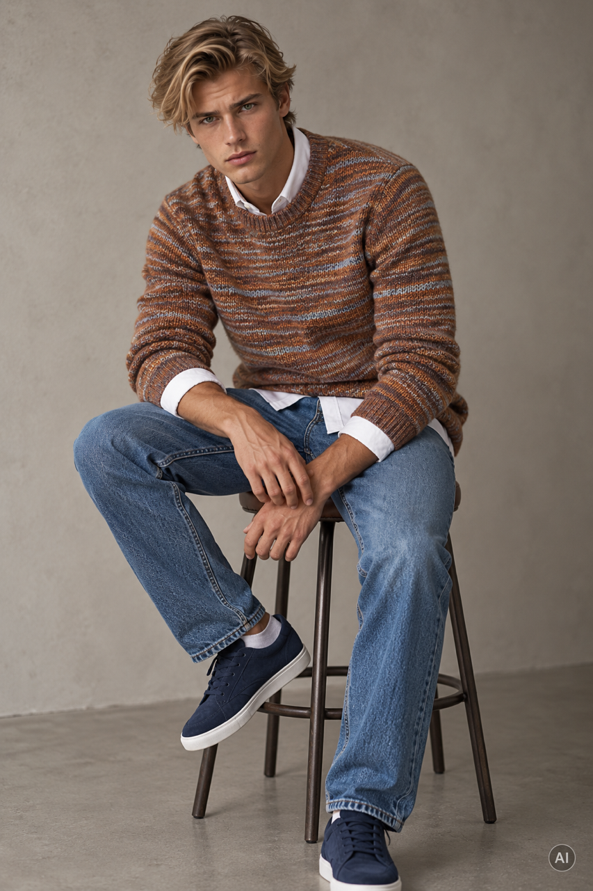 Mouline Pullover - Mahogany Mouliné