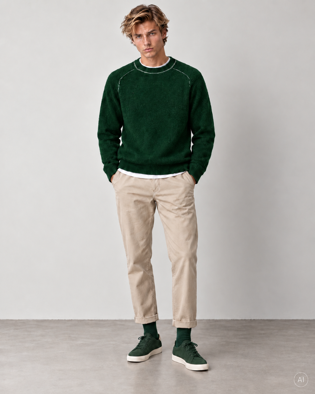 Strickpullover Merino Blend - Yucca