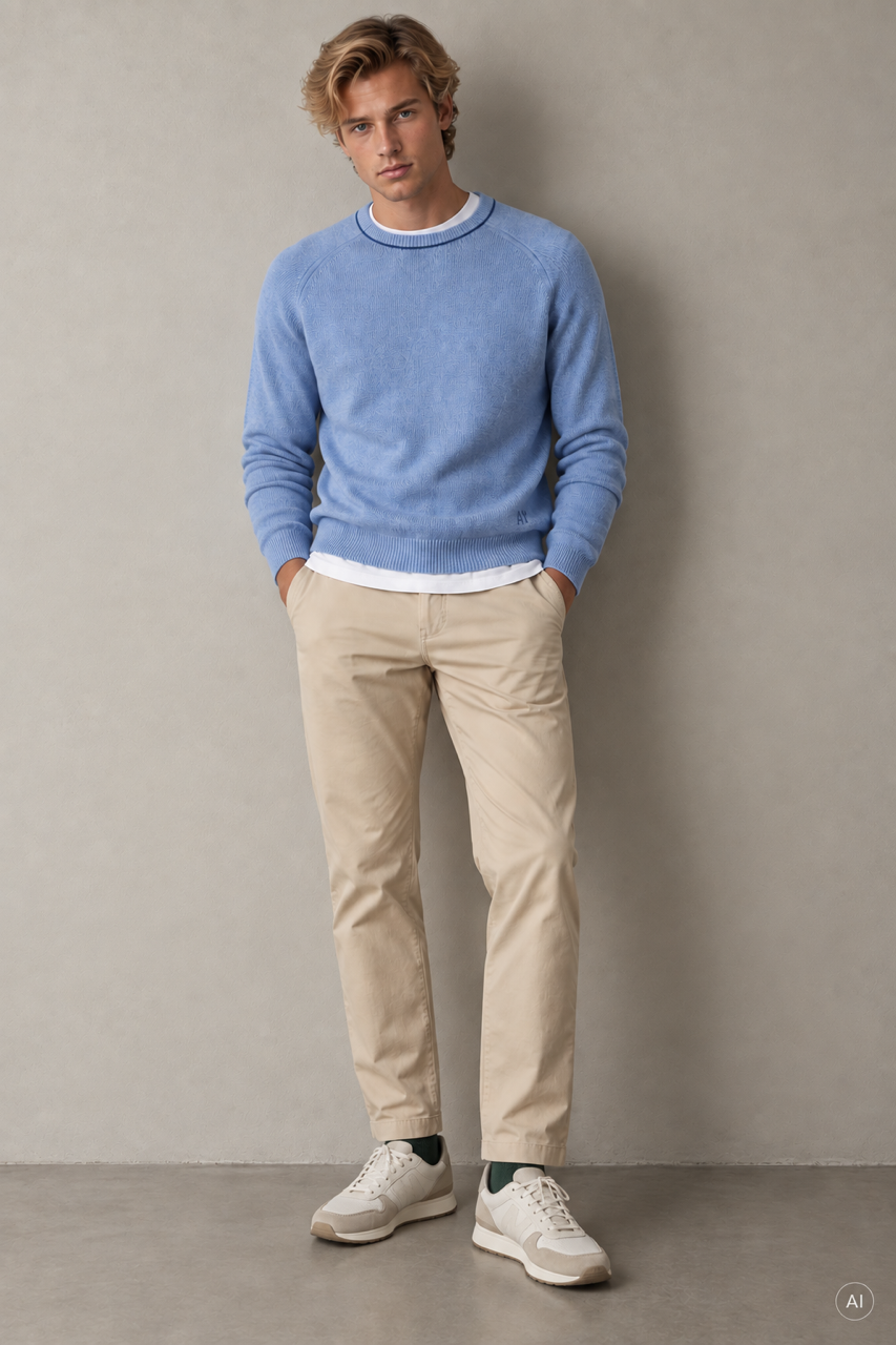 Strickpullover Merino Blend - Denim