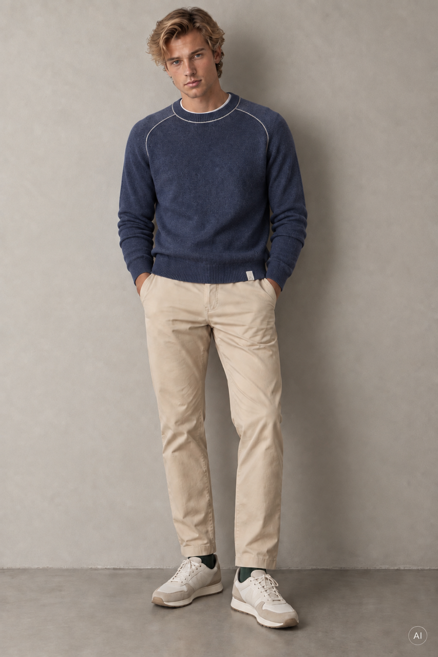 Strickpullover Merino Blend - Navy