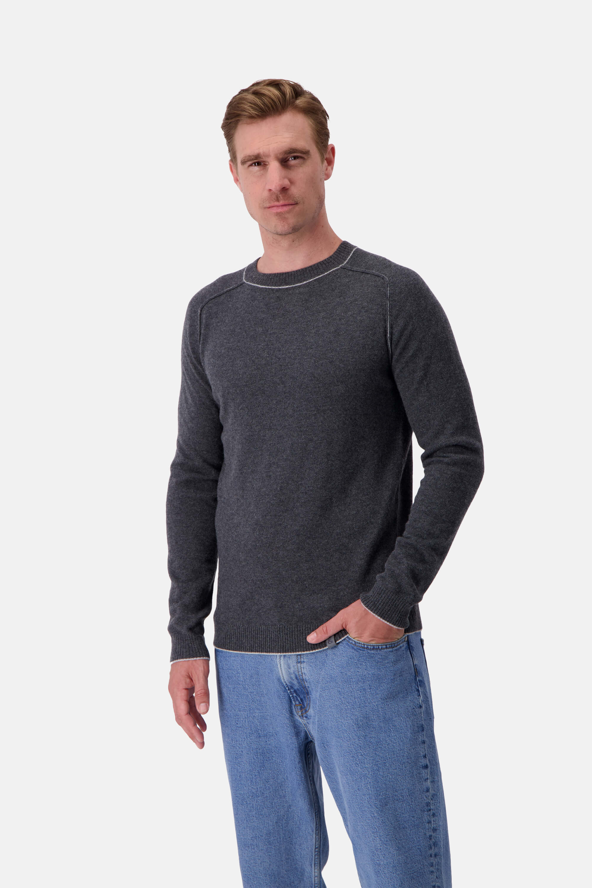 Strickpullover Merino Blend - Anthracite