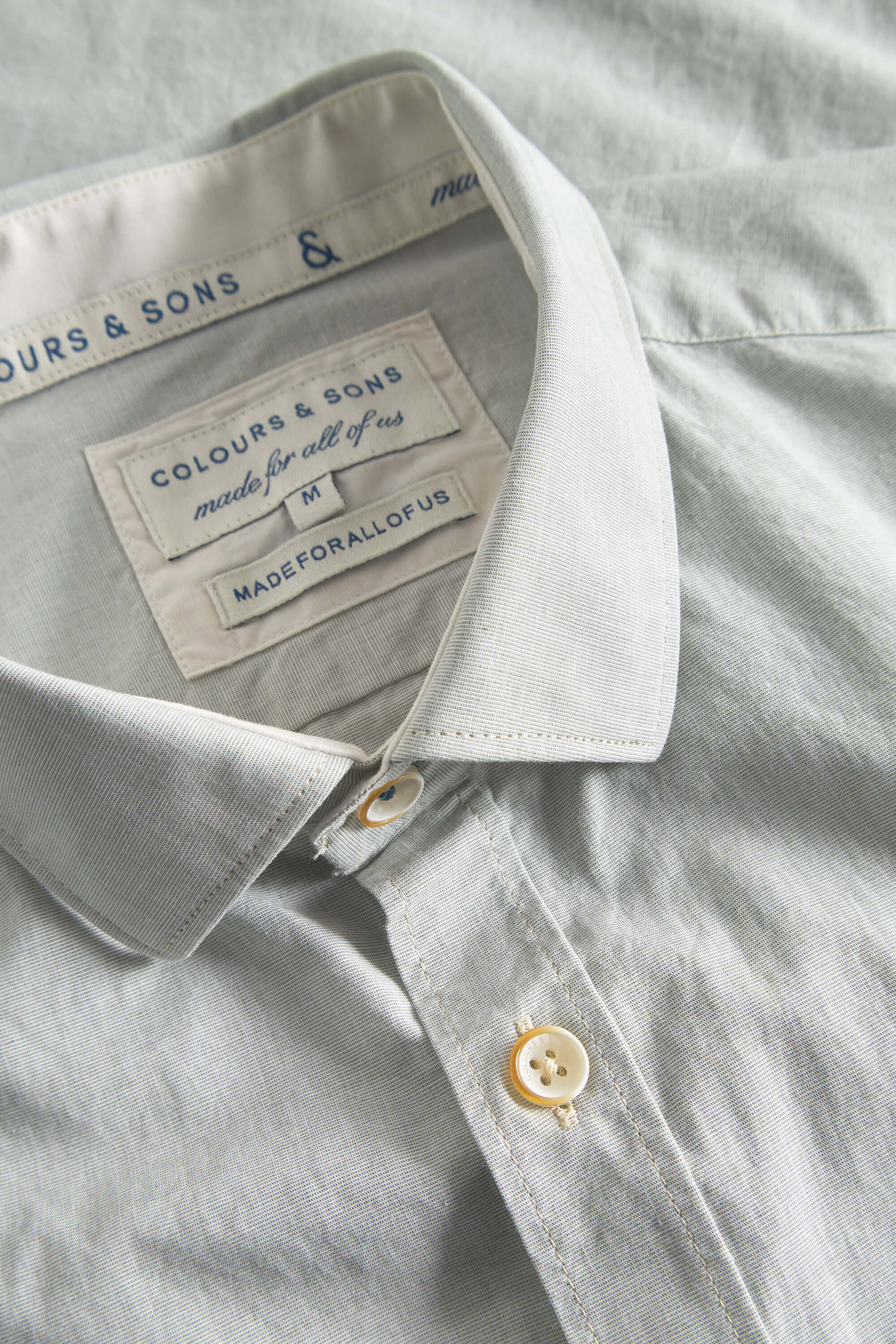 Herren Hemd, hellgrün, 100% Baumwolle von Colours & Sons