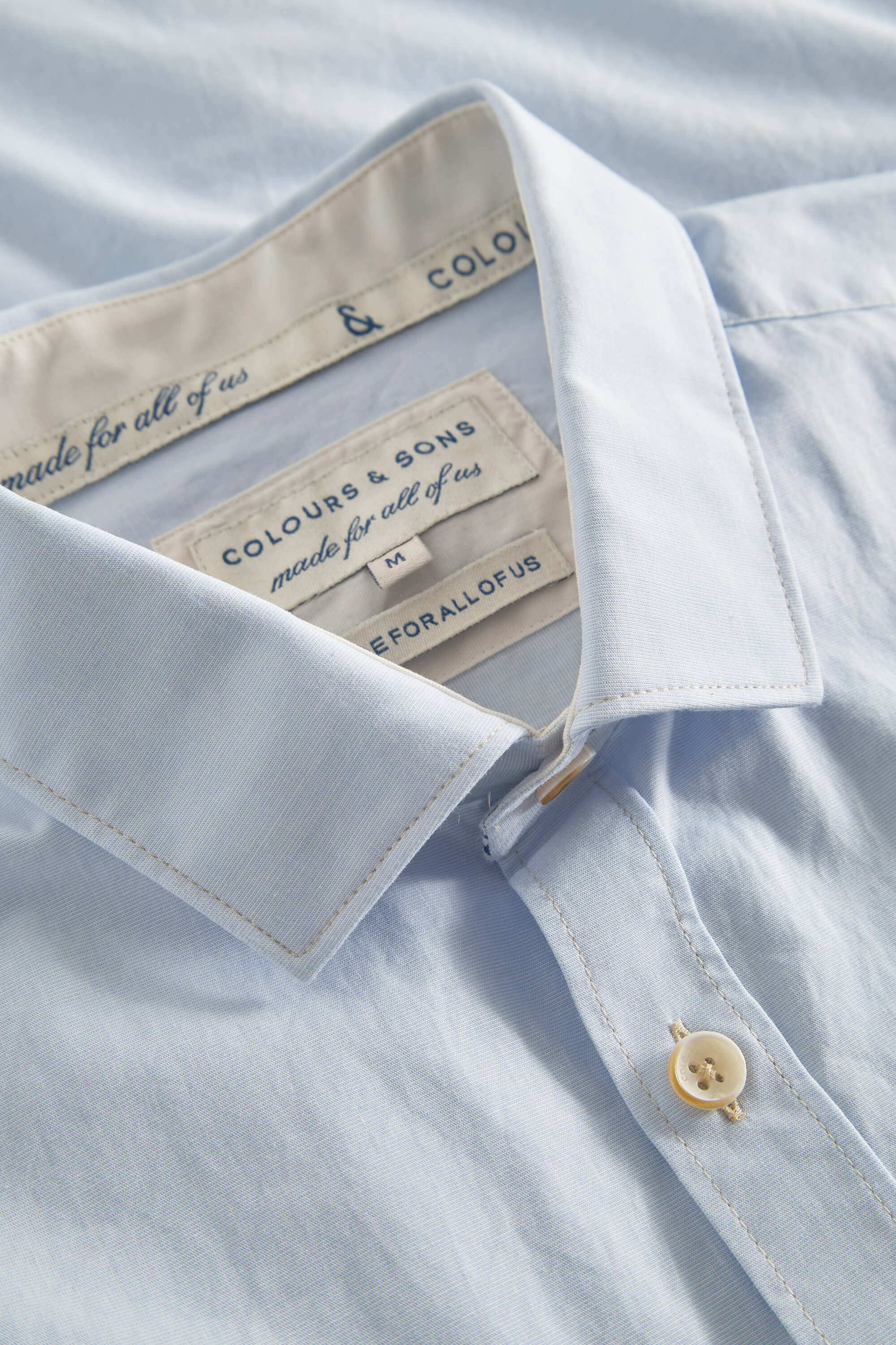 Herren Hemd, hellblau, 100% Baumwolle von Colours & Sons