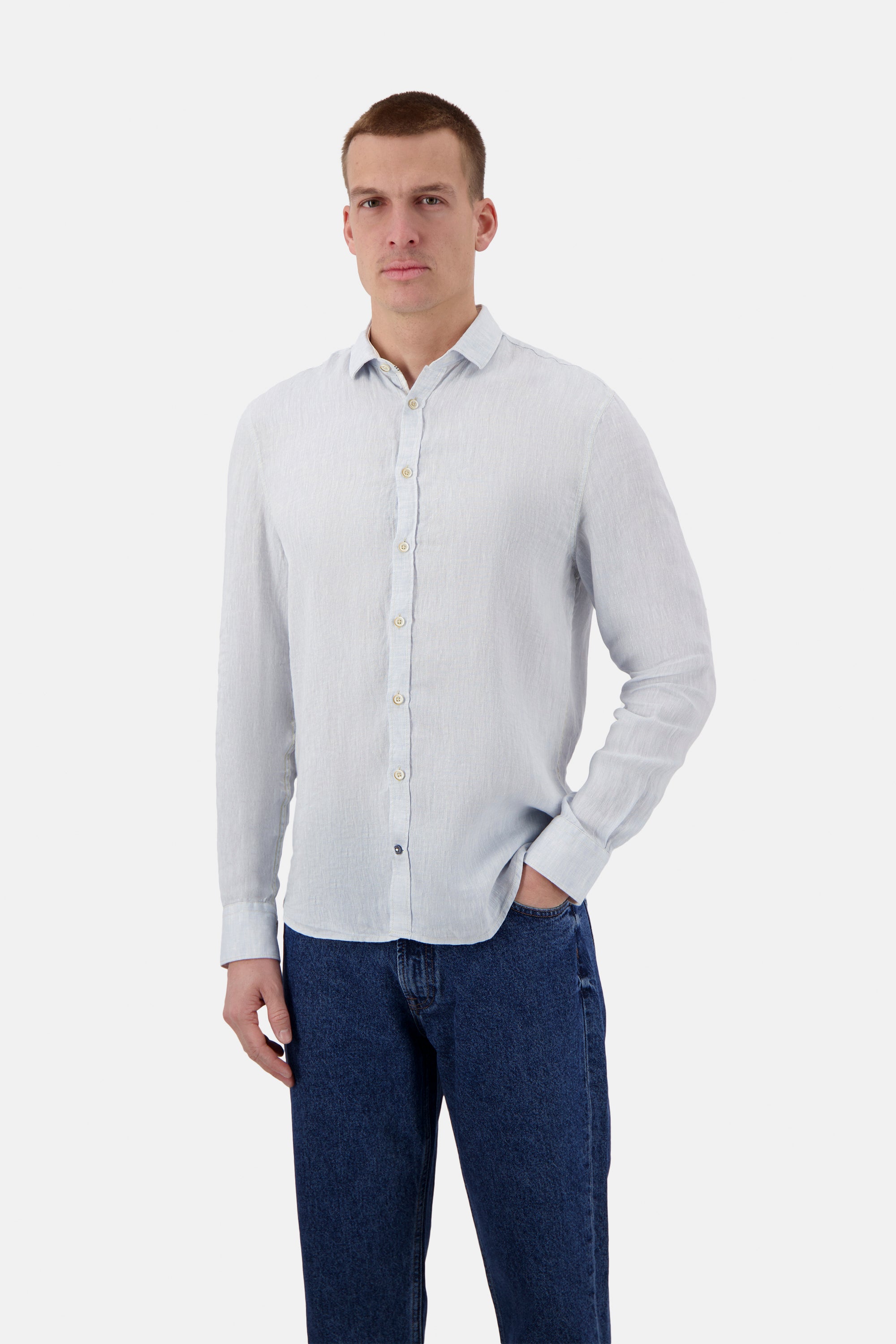 Basic Linen Shirt - Vintage Blue