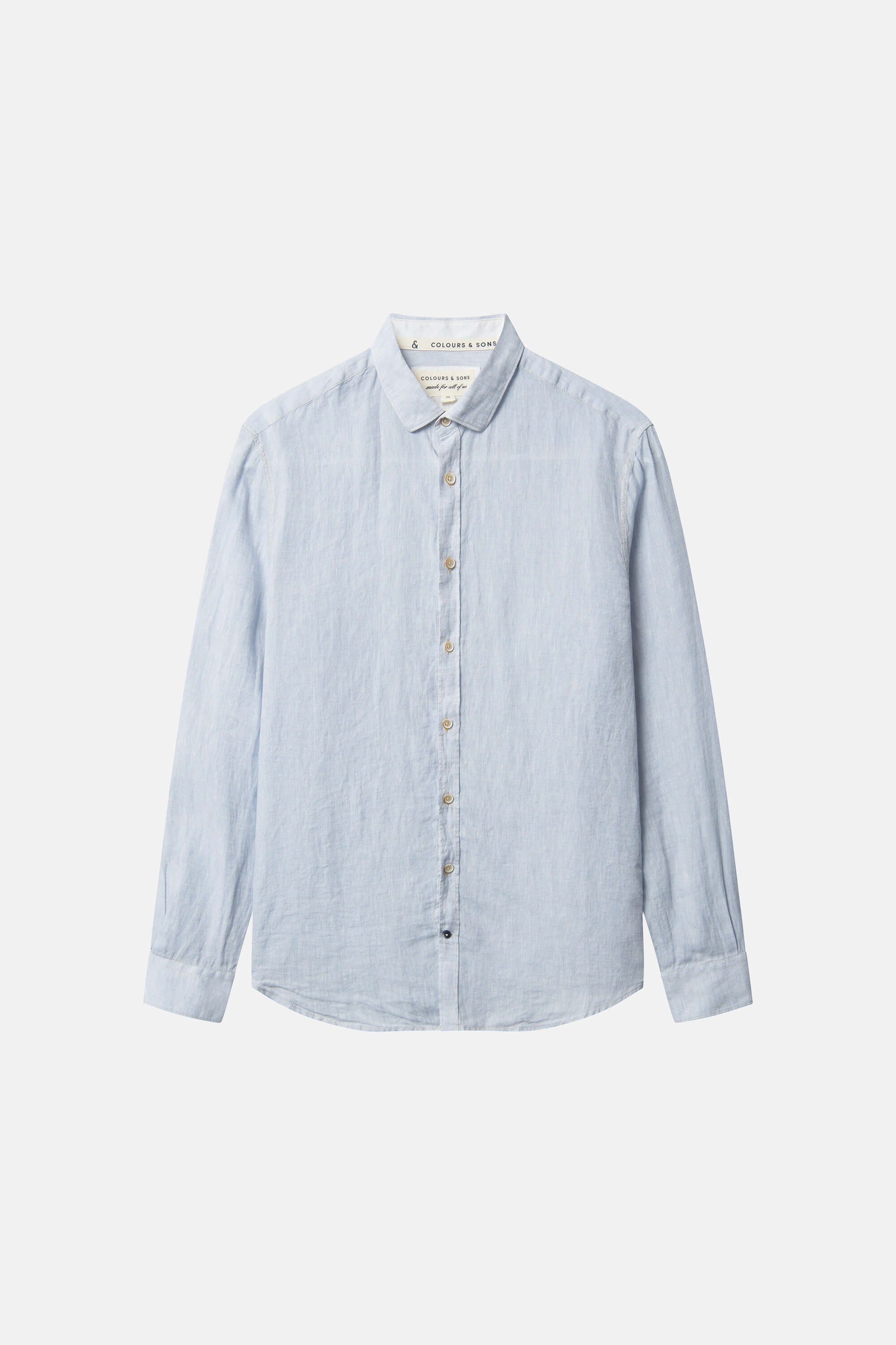 Basic Leinen Hemd - Vintage Blue