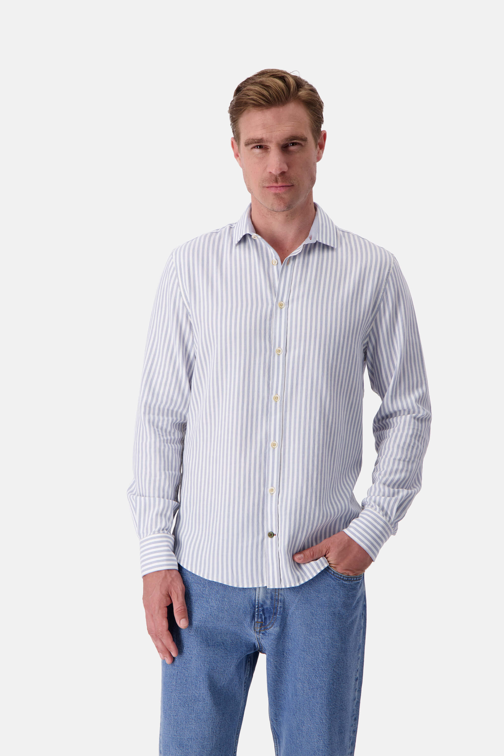 Shirt Twill Basic - Lake Stripes