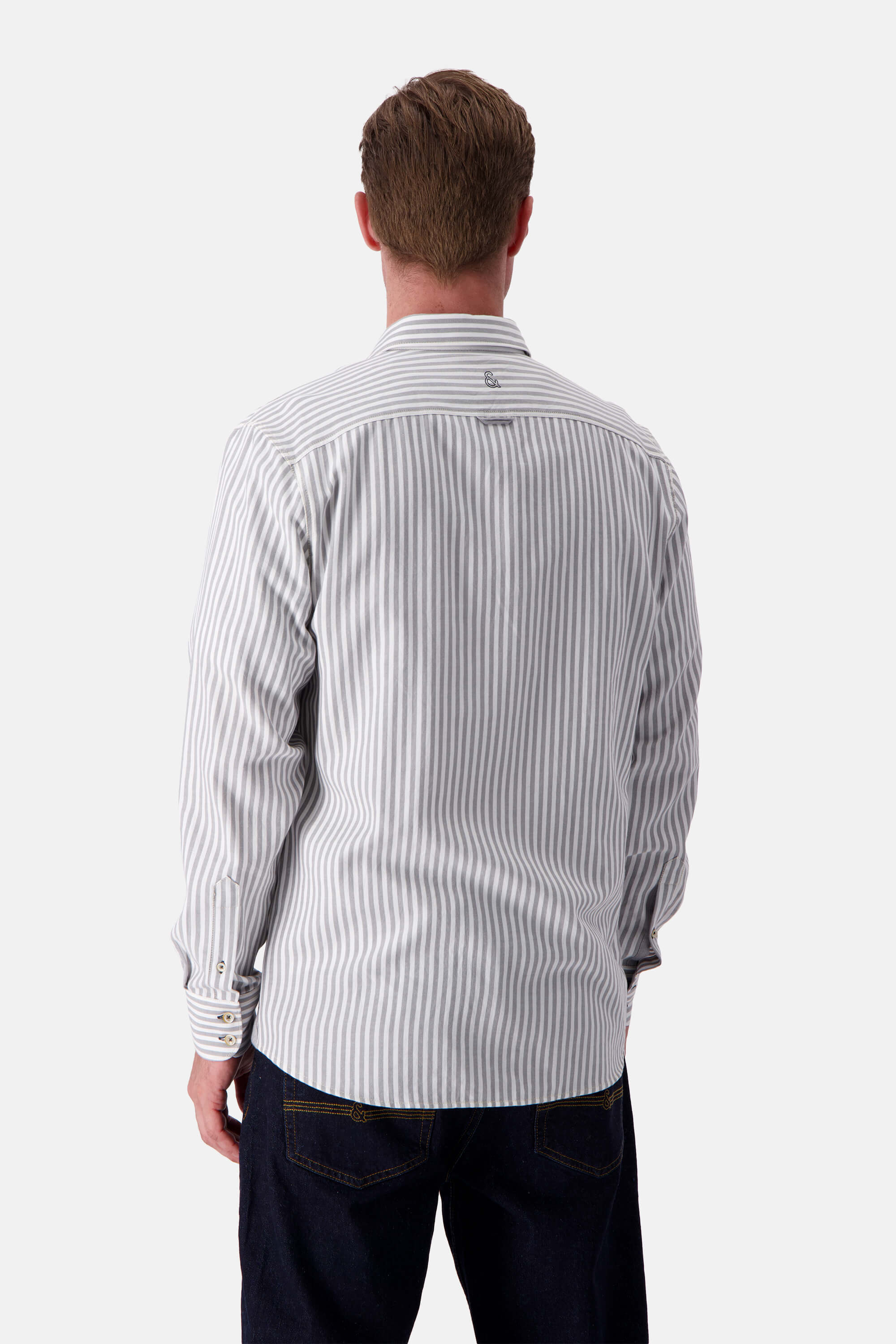 Hemd Twill Basic - Silver Stripes