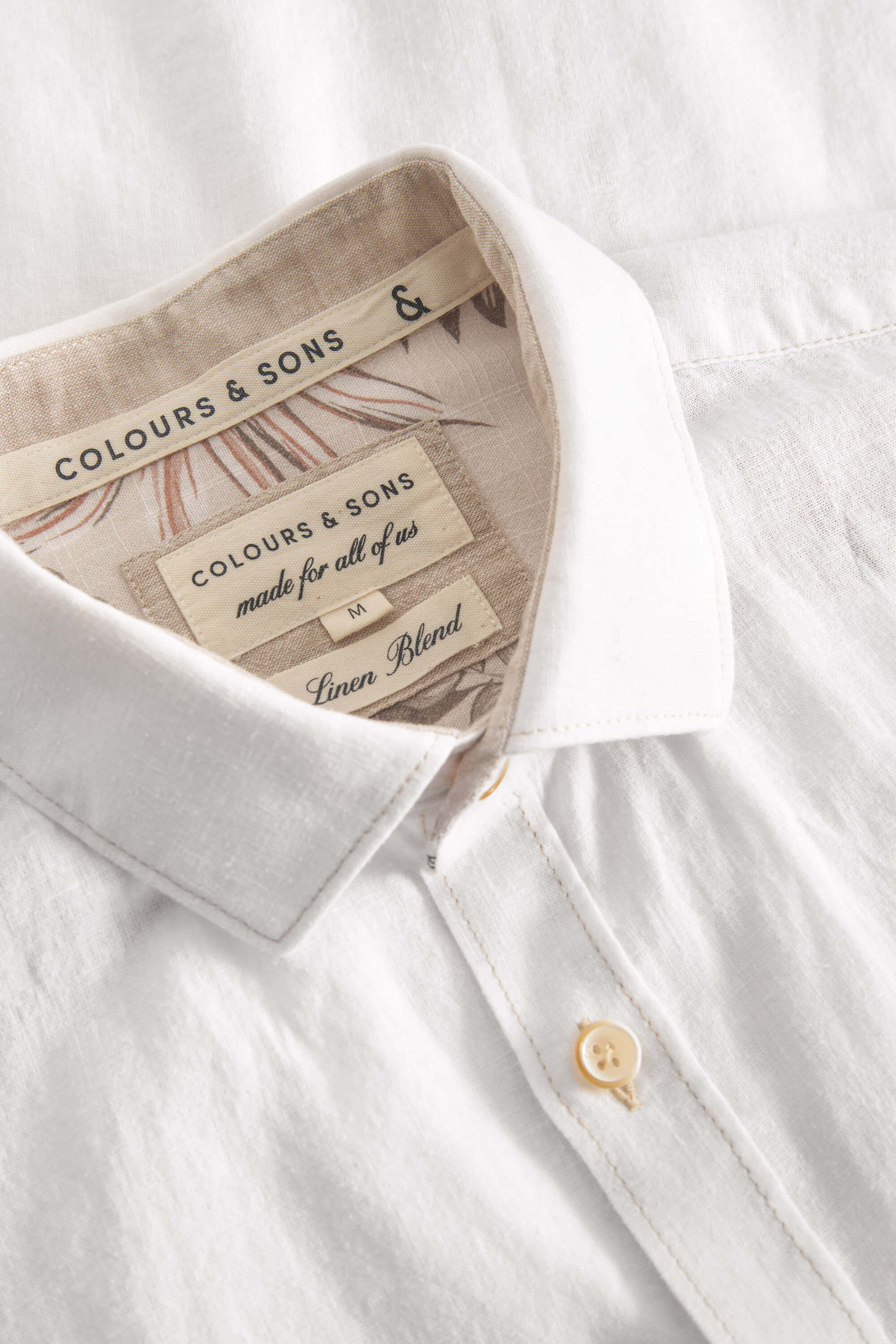 Herren Hemd, weiß, 70% Baumwolle 30% Leinen von Colours & Sons