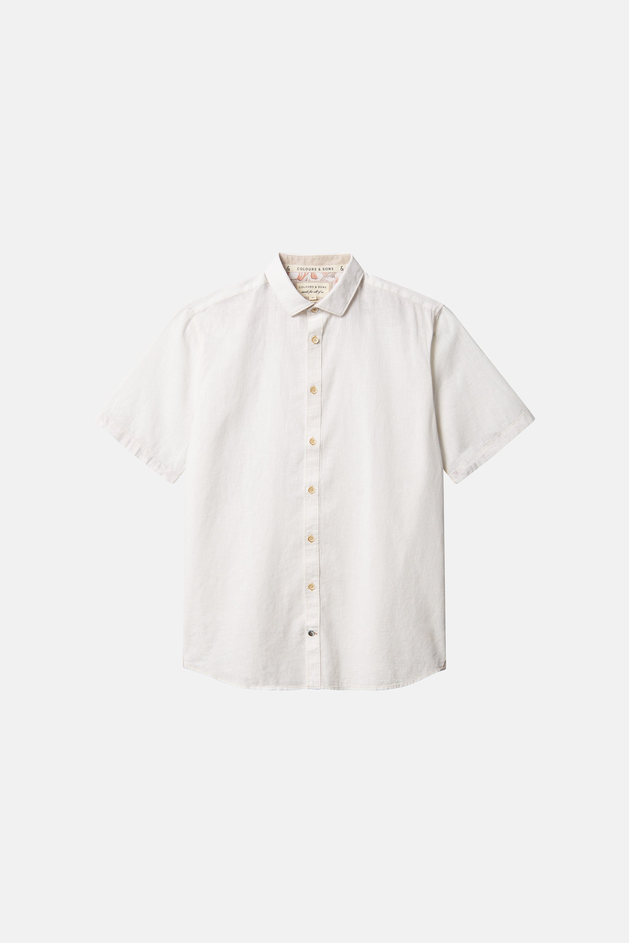 Basic Linen Shirt Short Sleeve - White