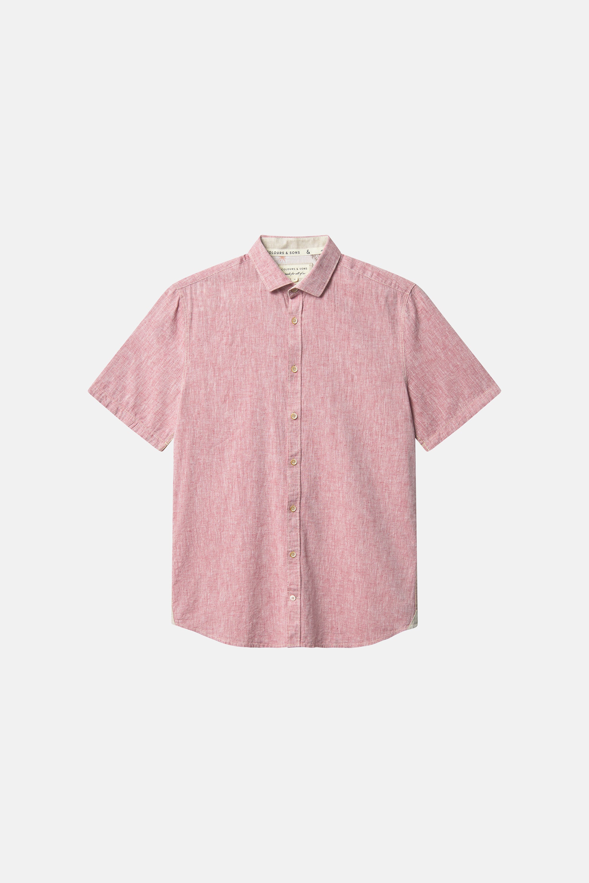 Basic Linen Shirt Short Sleeve - Mauve