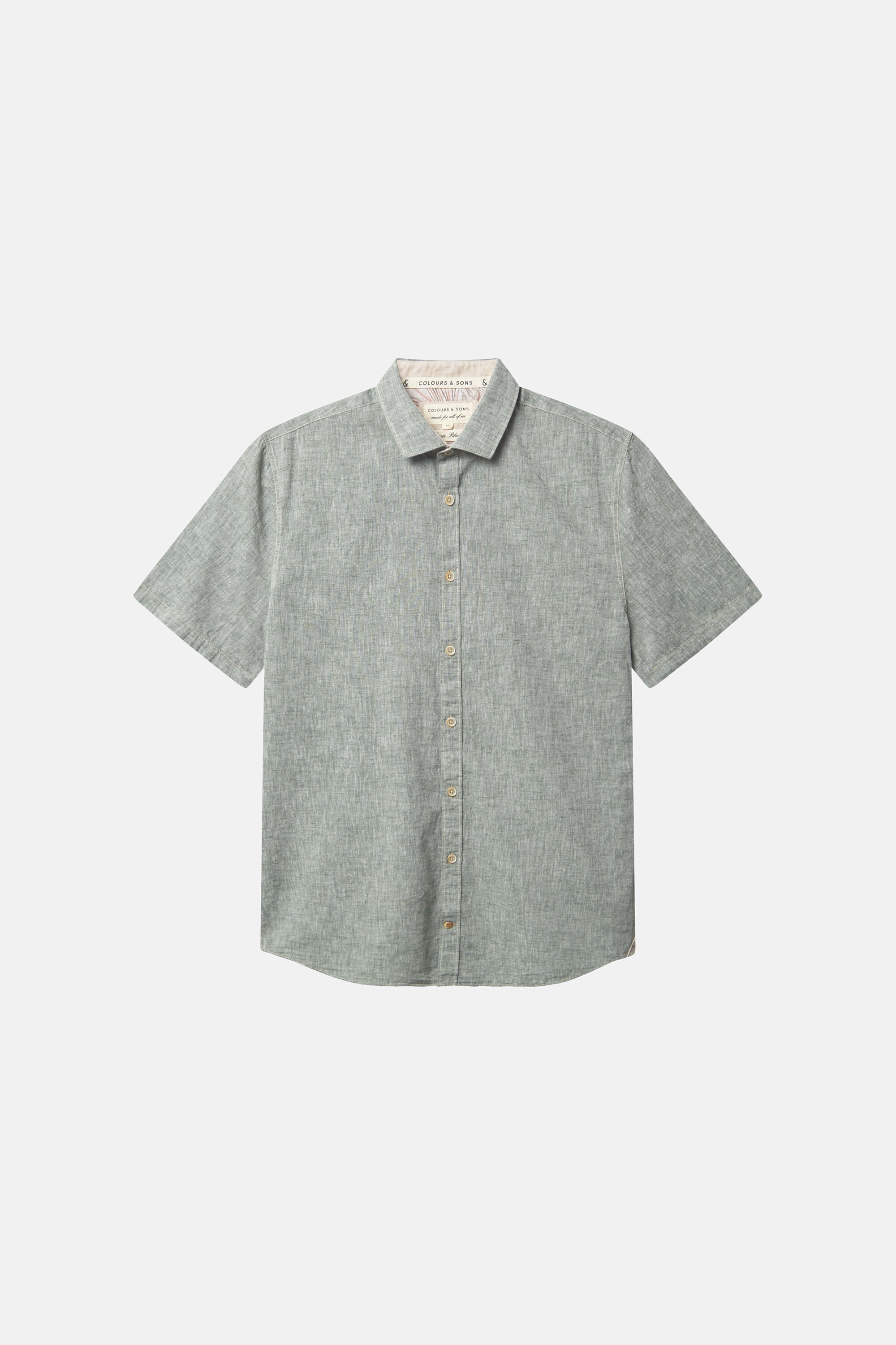 Basic Linen Shirt Short Sleeve - Sage