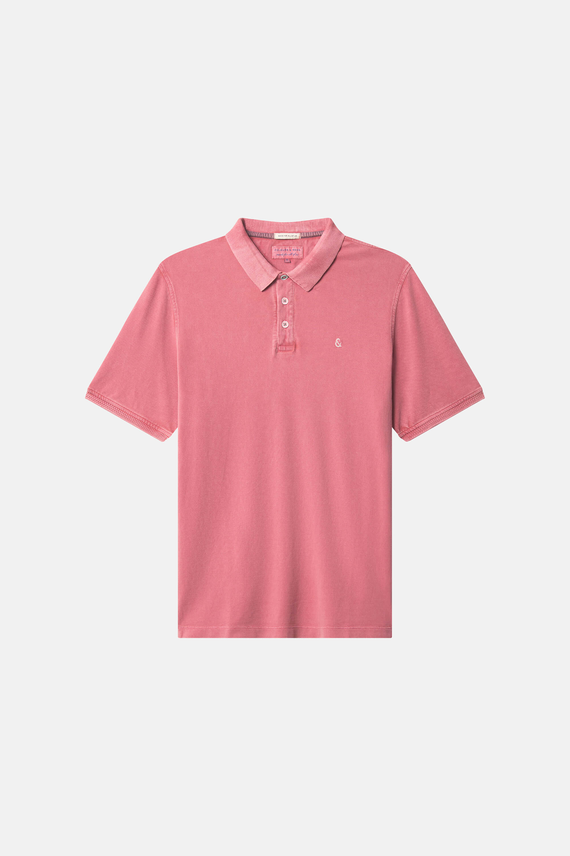 Herren Polo-Shirt, rosa, 100% Baumwolle von Colours & Sons