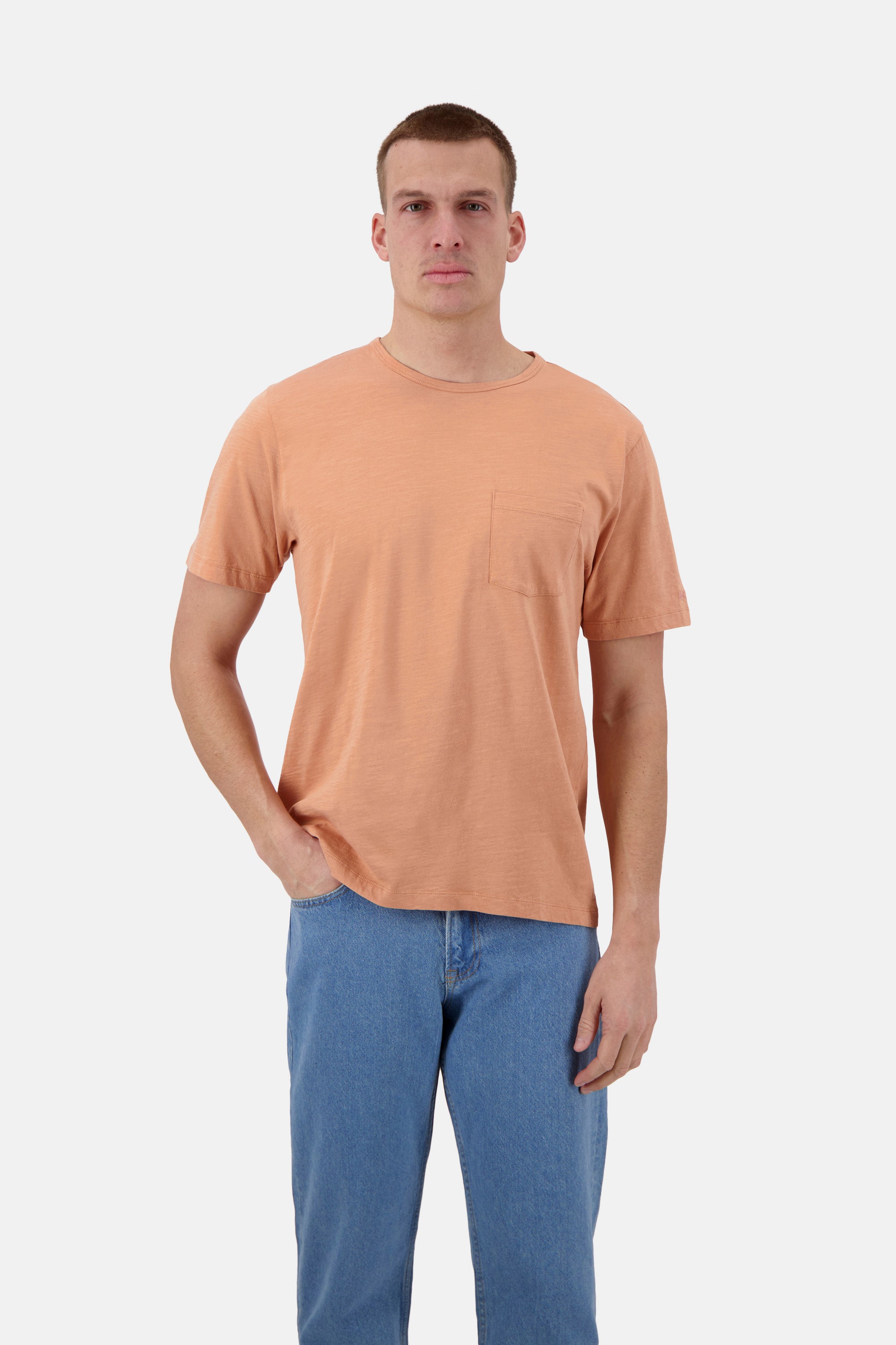 Herren T-Shirt Slub, orange, 100% Baumwolle von Colours & Sons