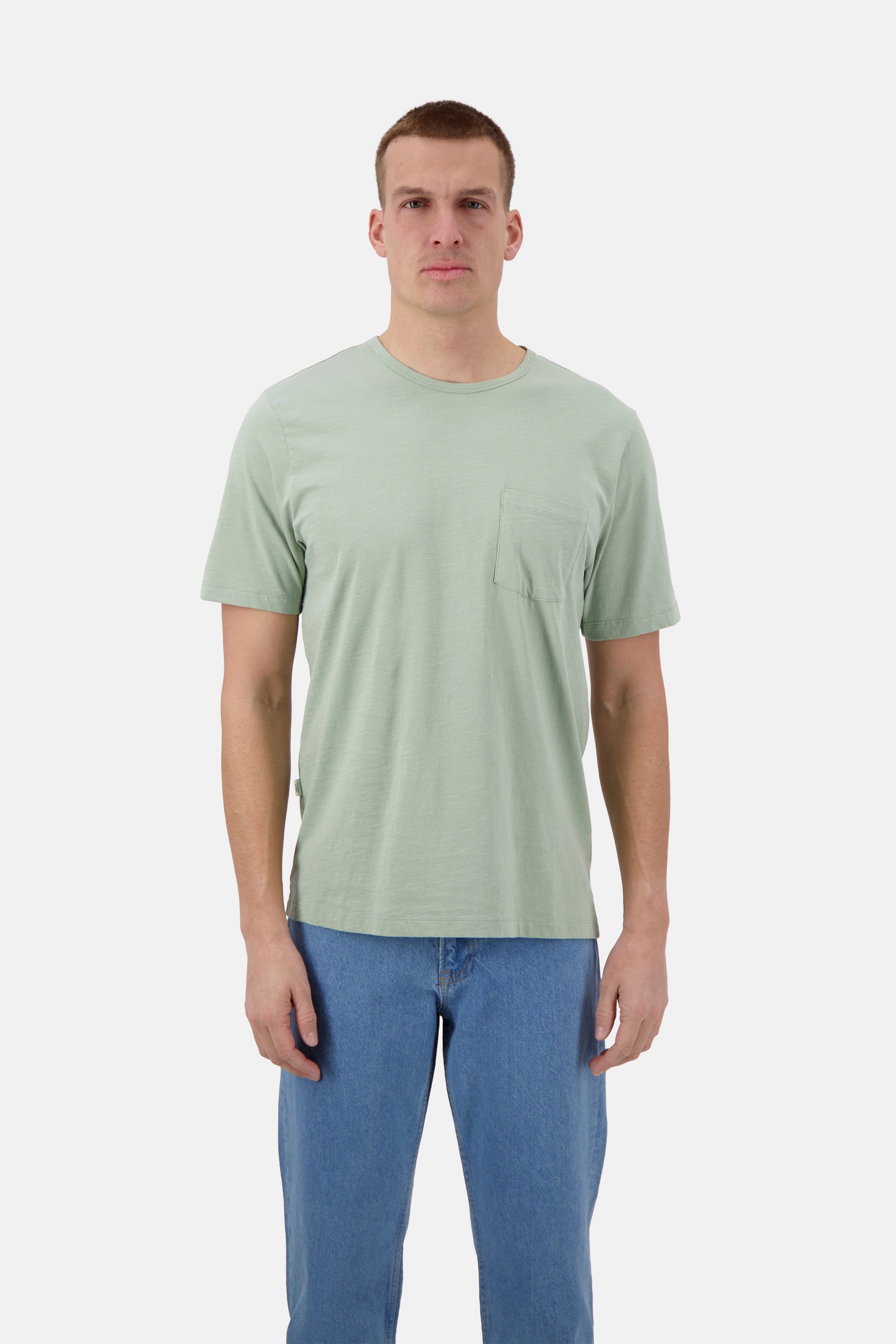 Herren T-Shirt Slub, hellgrün, 100% Baumwolle von Colours & Sons