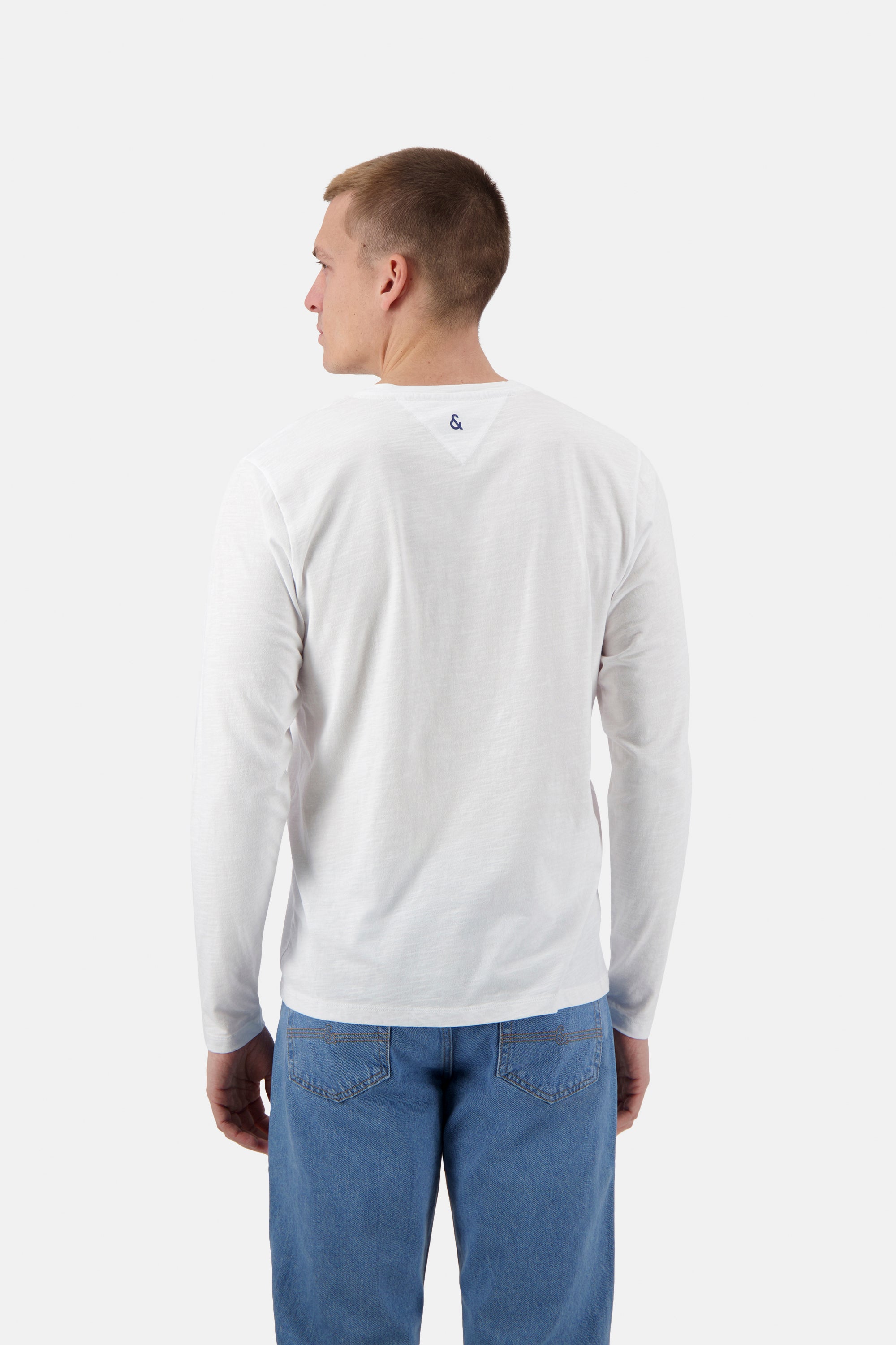 Herren Longsleeve Shirt, weiß, 100% Baumwolle von Colours & Sons
