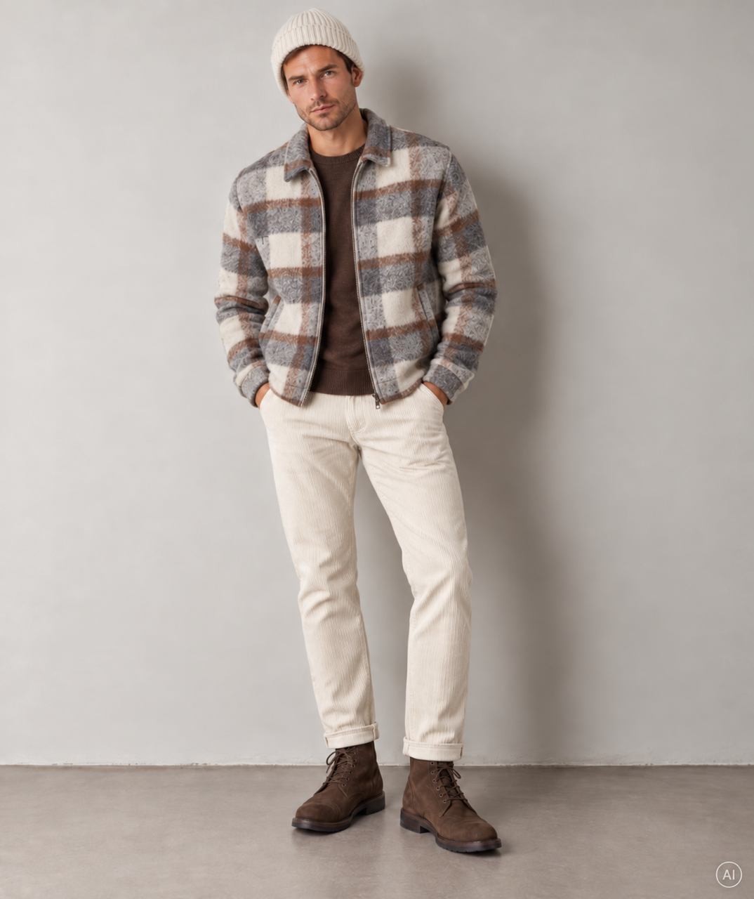 Worker Jacket-Zipped - Desert Check