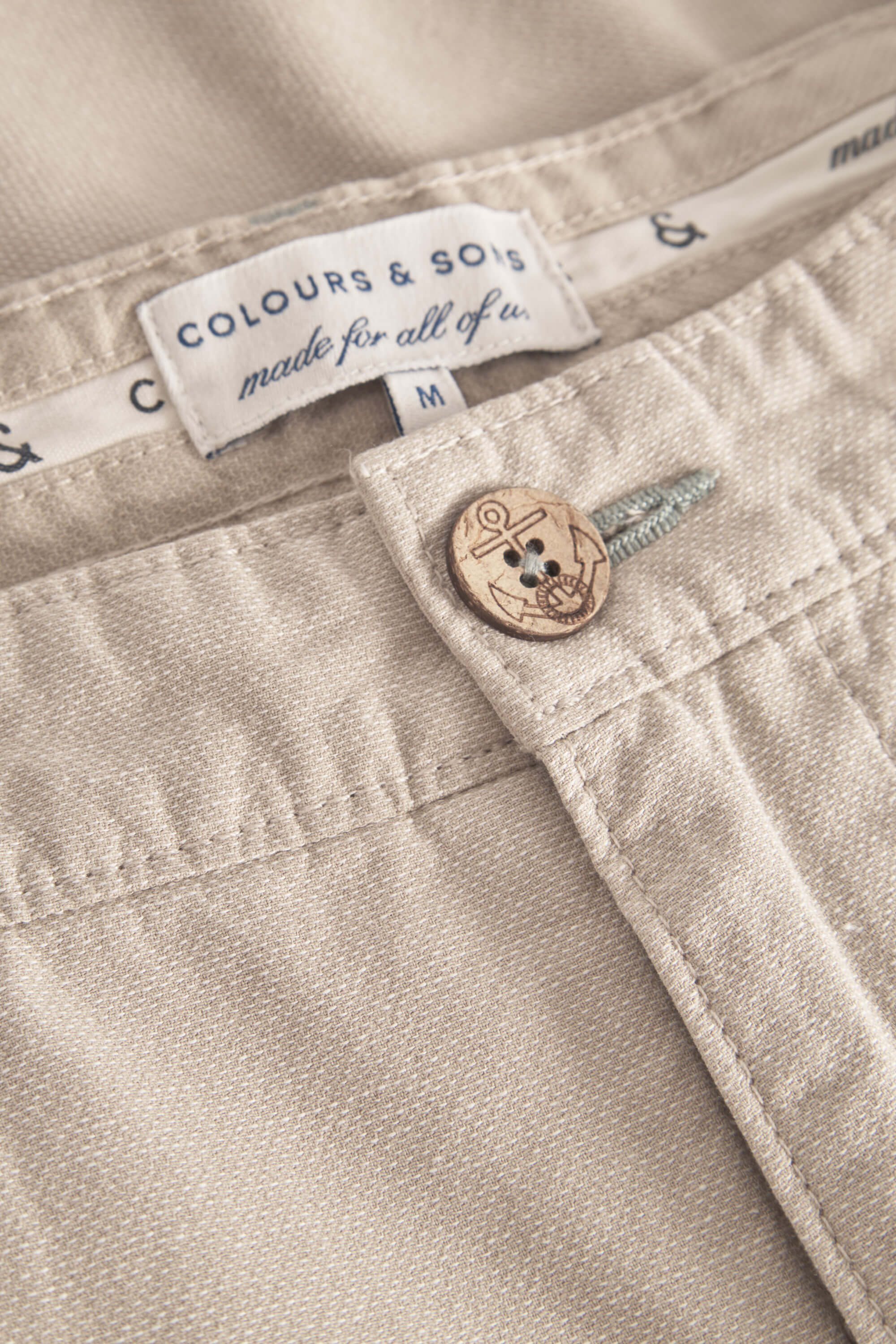 Herren Shorts, beige, 100% Baumwolle von Colours & Sons