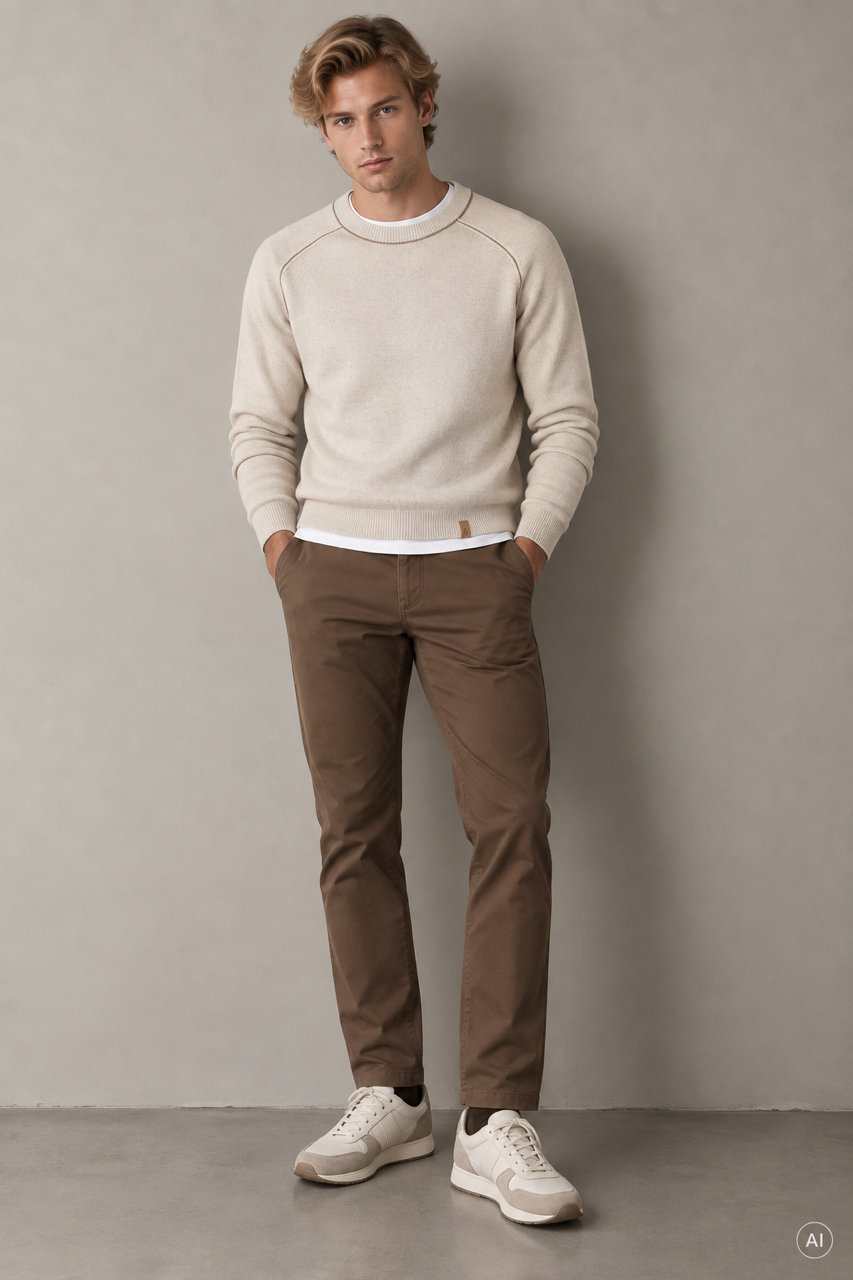 Strickpullover Merino Blend - Offwhite