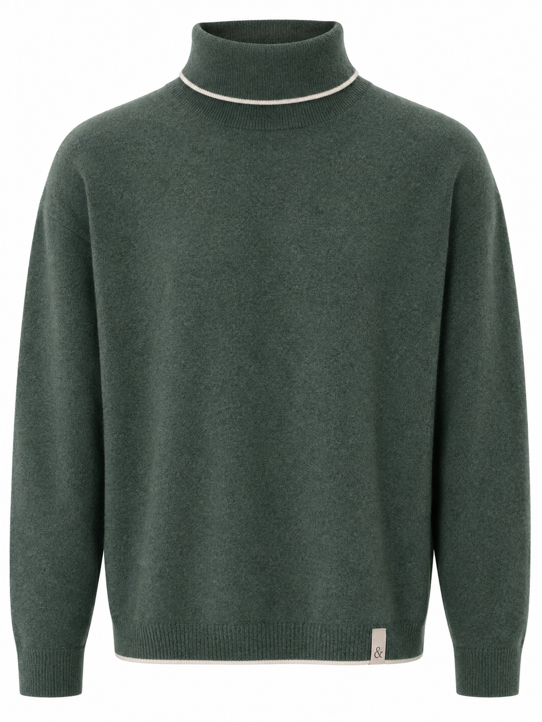 Rollkragen Pullover Merino Blend - Tanne