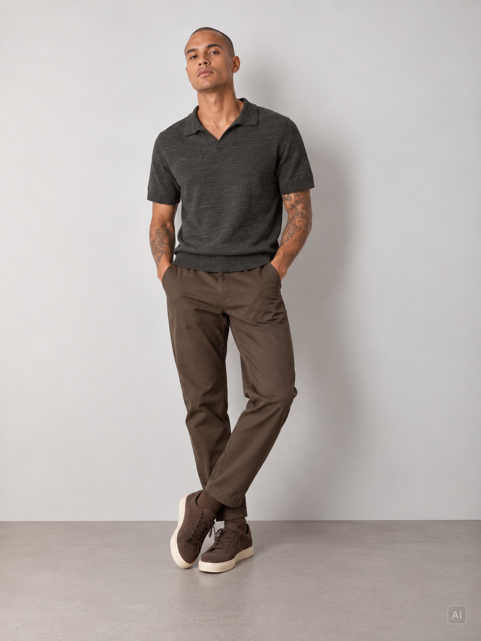 Knit Polo - Anthracite