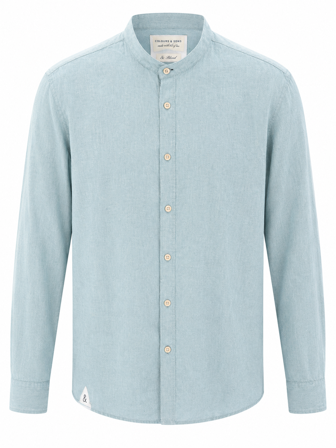 Hemd Stehkragen Leinen Blend - Kimono