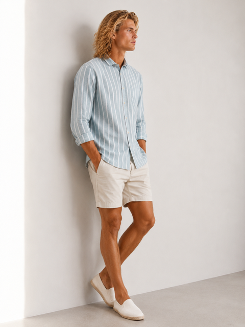 Linen Shirt striped - Kimono Stripes