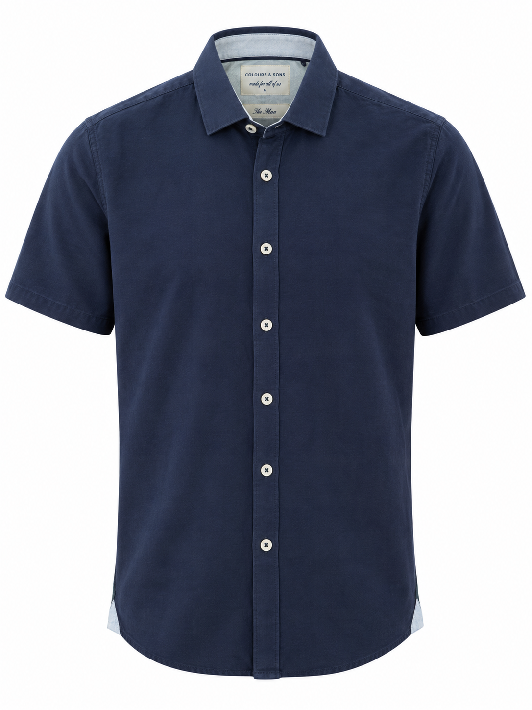 Hemd Kurzarm Leinen Blend - Navy