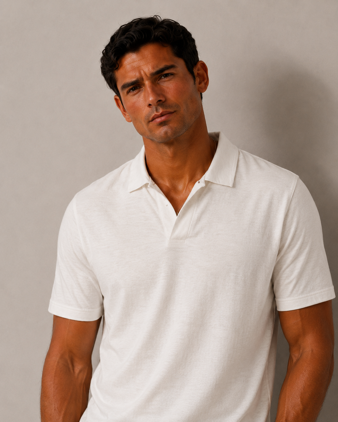 Polo Leinen Blend - White