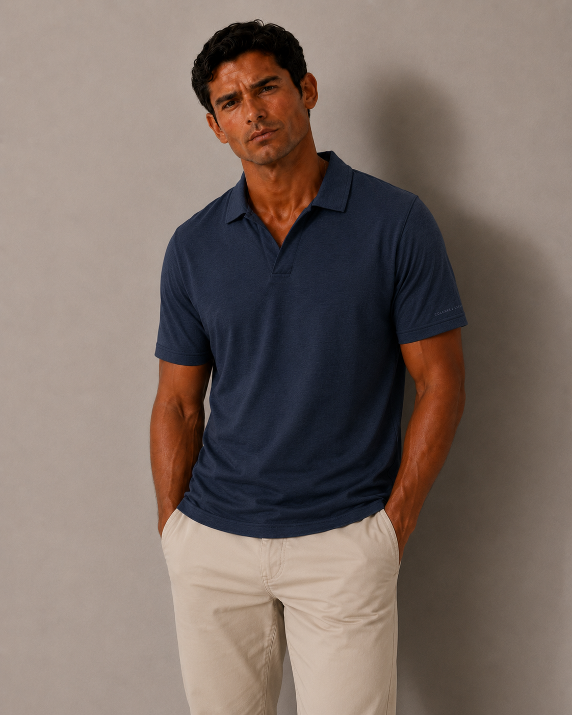 Polo Leinen Blend - Navy