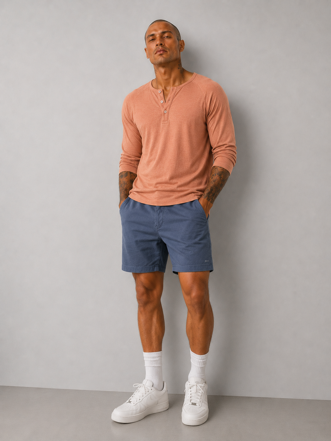 Henley - Slub - Peach