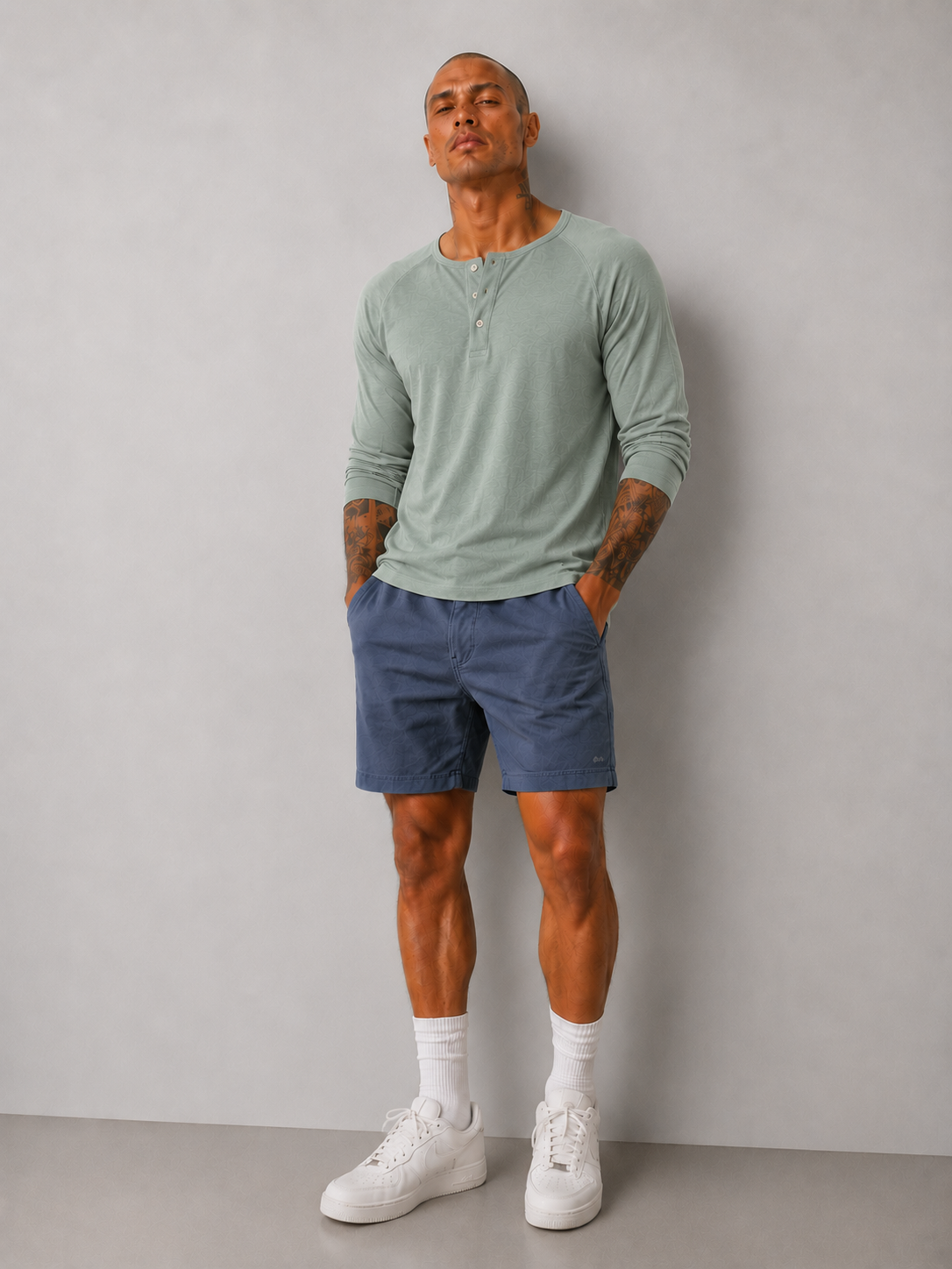 Henley - Slub - Lime