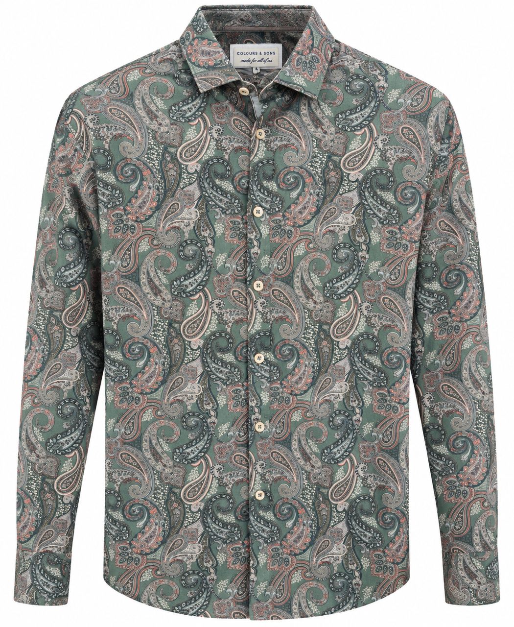 Hemd gemustert - Green Paisley