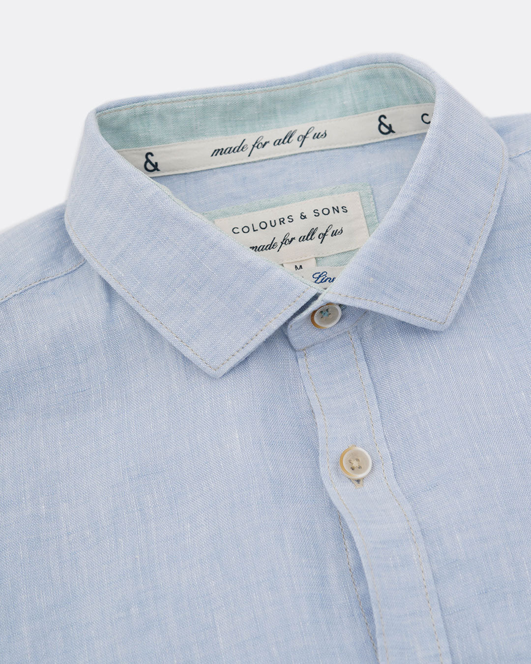 Basic Leinen Hemd - Sky