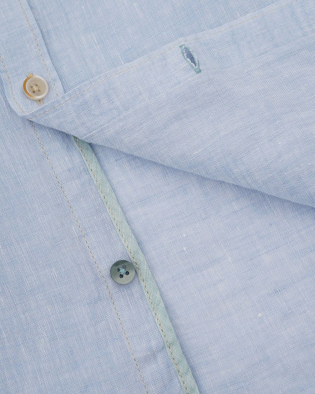 Basic Leinen Hemd - Sky