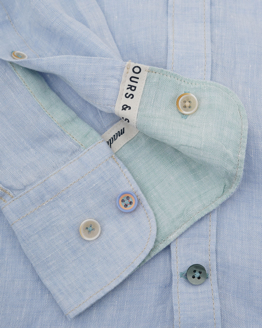 Basic Leinen Hemd - Sky