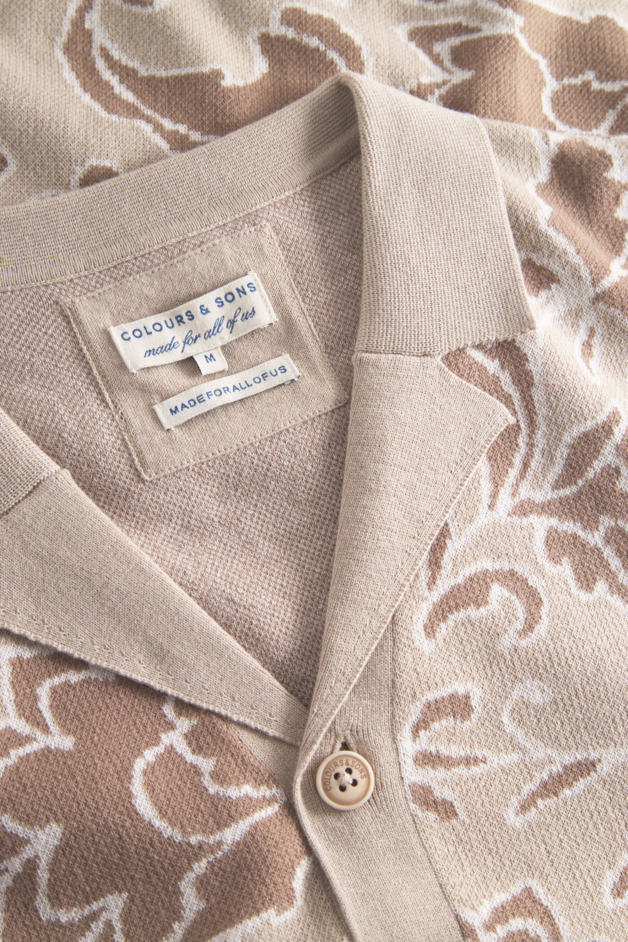 Strickhemd, beige, 100% Baumwolle von Colours und Sons