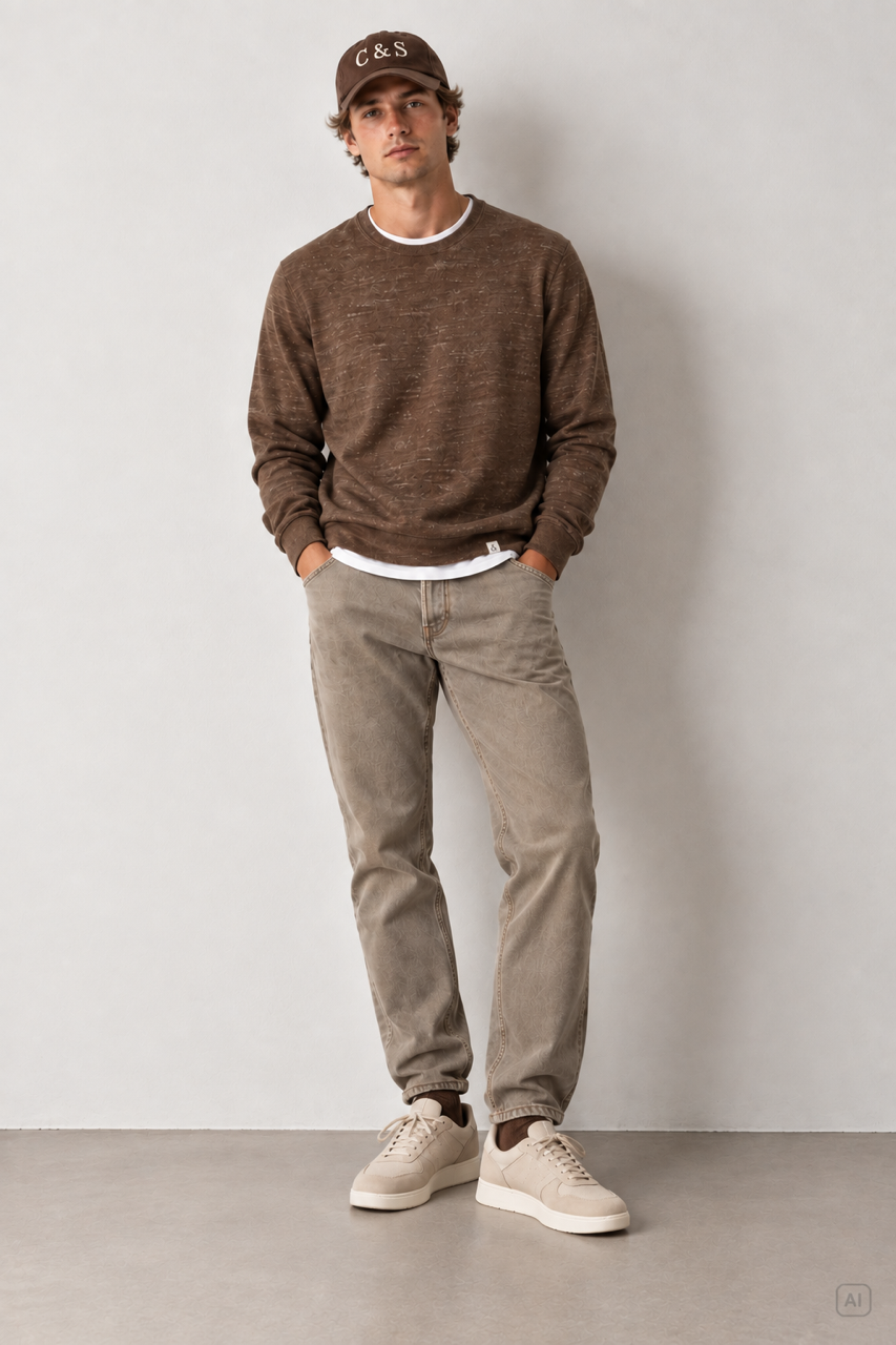 Pullover Slub - Sepia