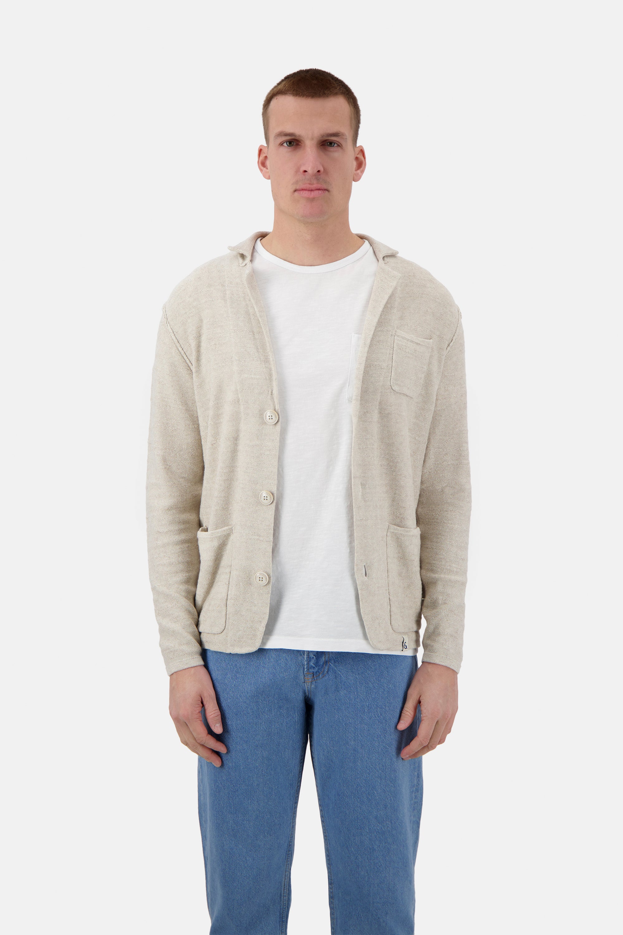 Herren Blazer, beige, 80% Baumwolle 20% recycled Polyester von Colours & Sons