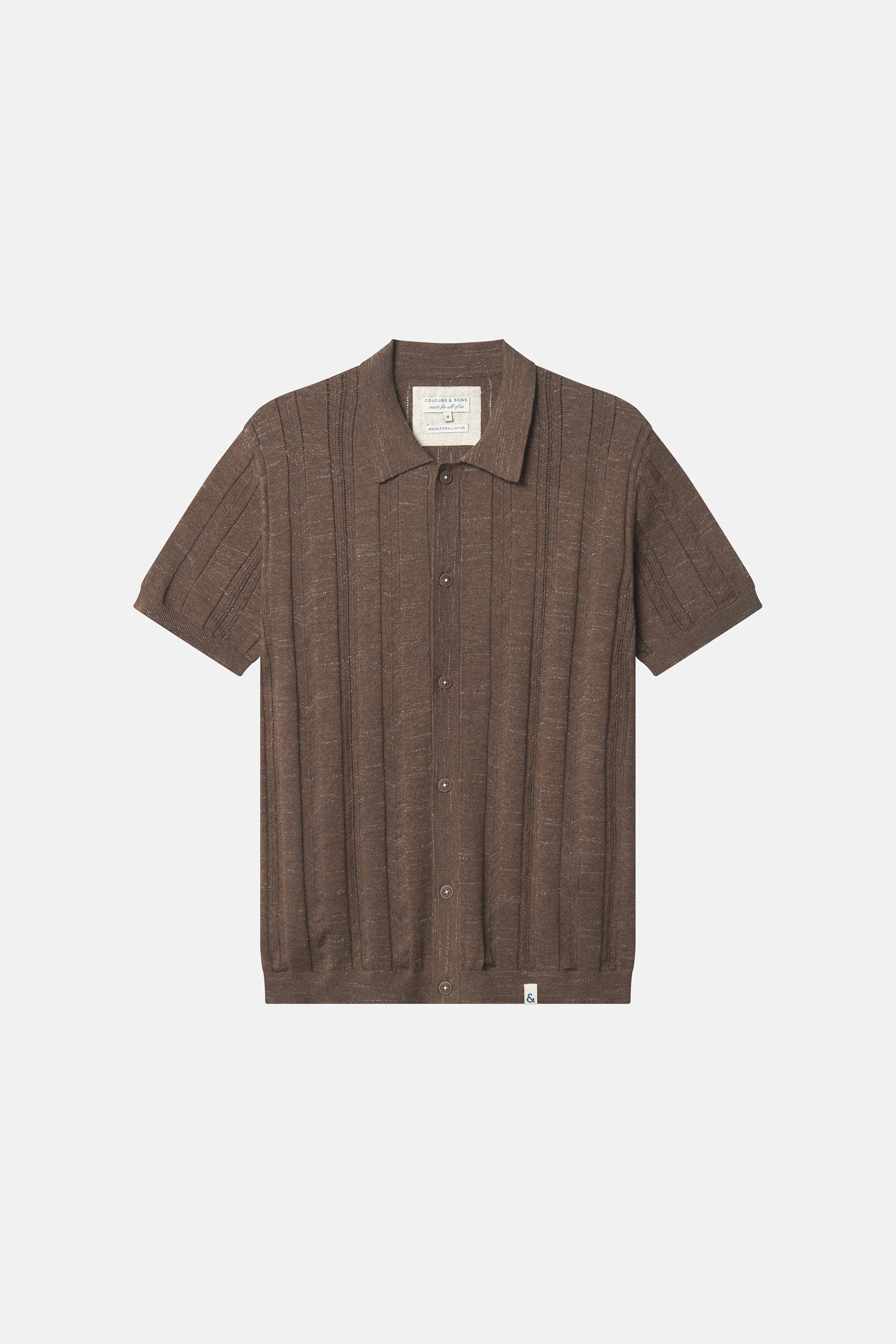 Herren Strick Hemd, braun, aus 80% Baumwolle 20 % Recyceltem Polyester von Colours & Sons