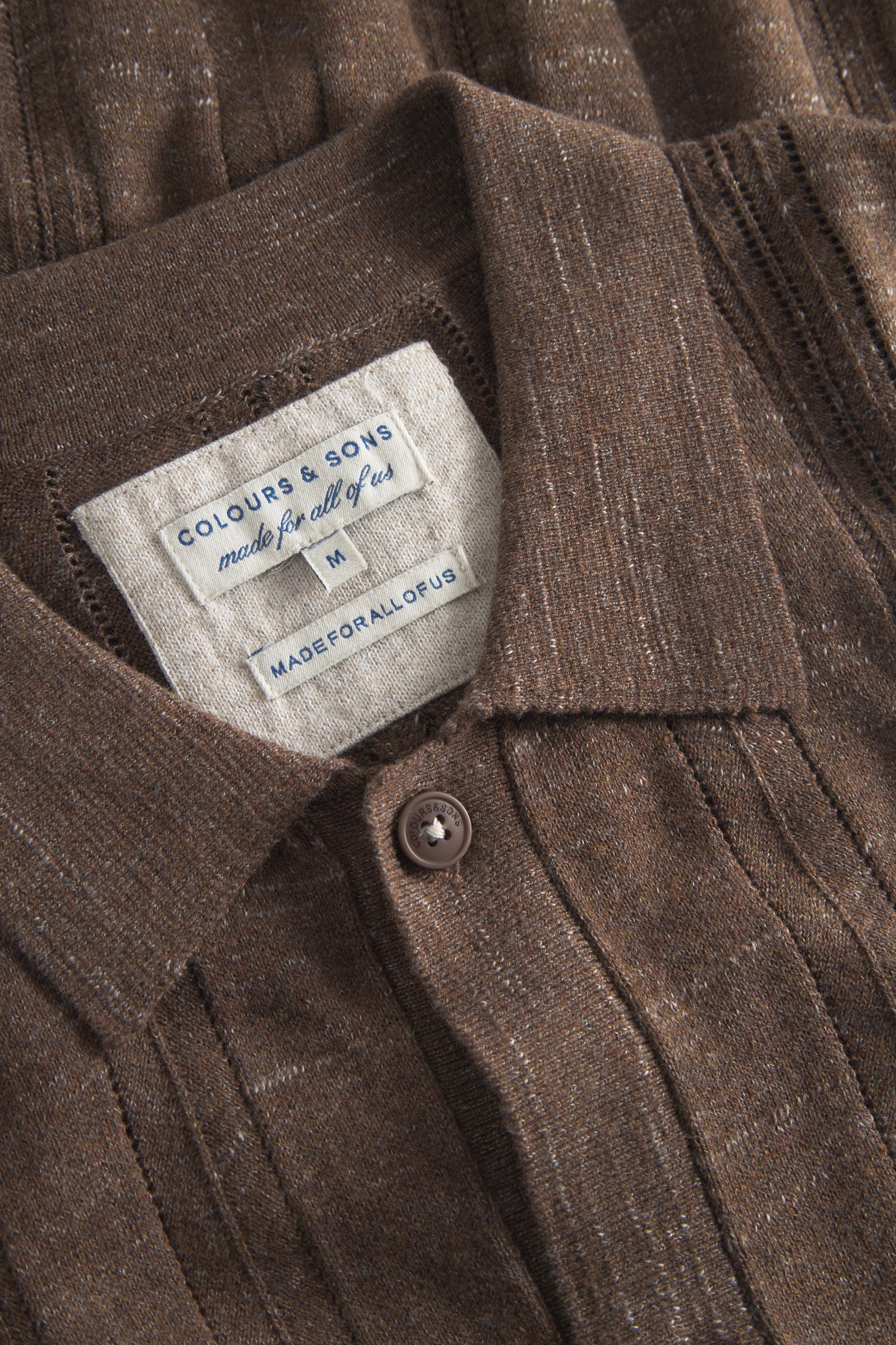 Herren Strick Hemd, braun, aus 80% Baumwolle 20 % Recyceltem Polyester von Colours & Sons